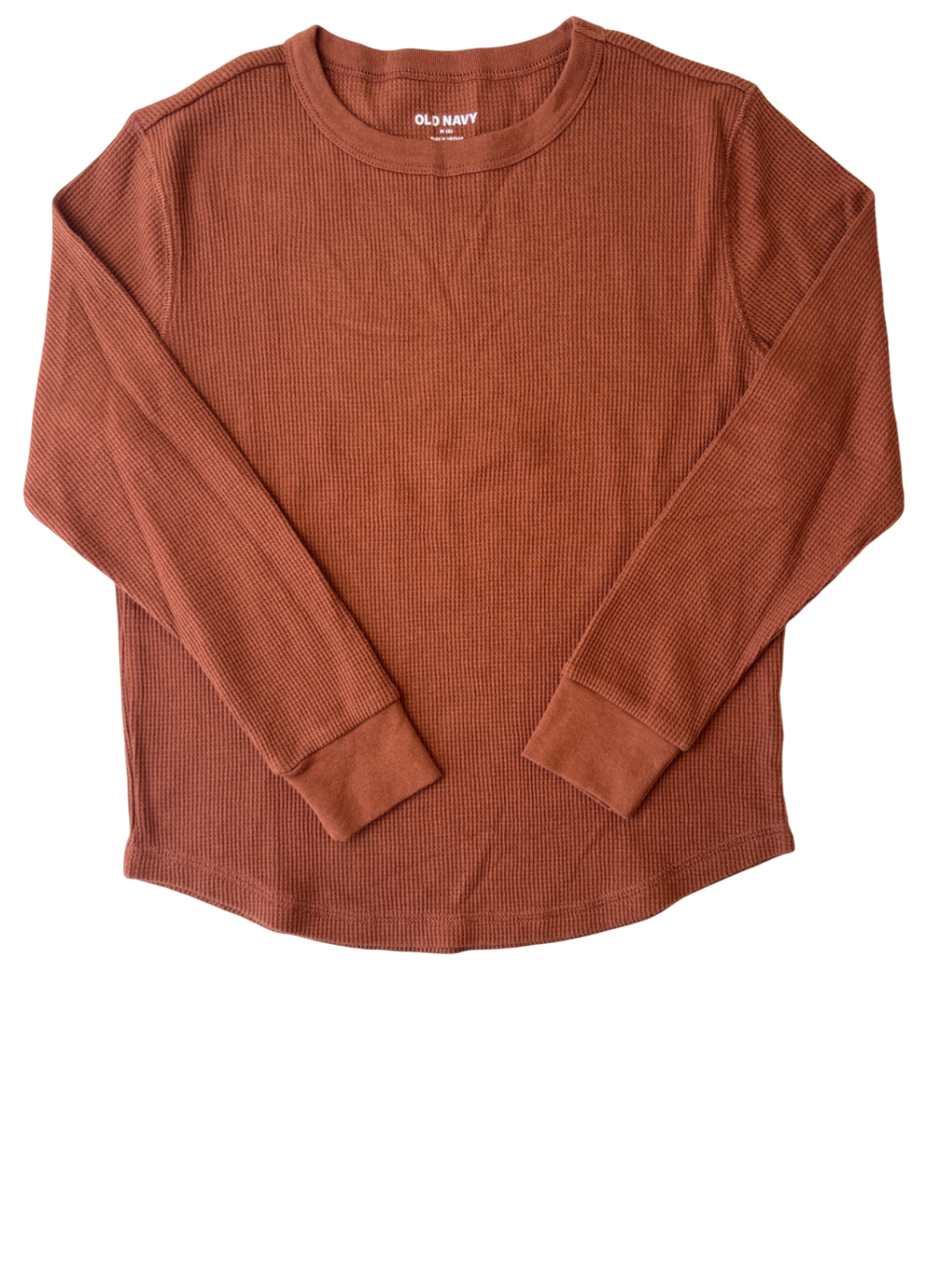 Old Navy Long Sleeve T-Shirt - Burnt Orange Waffle Knit | size 8