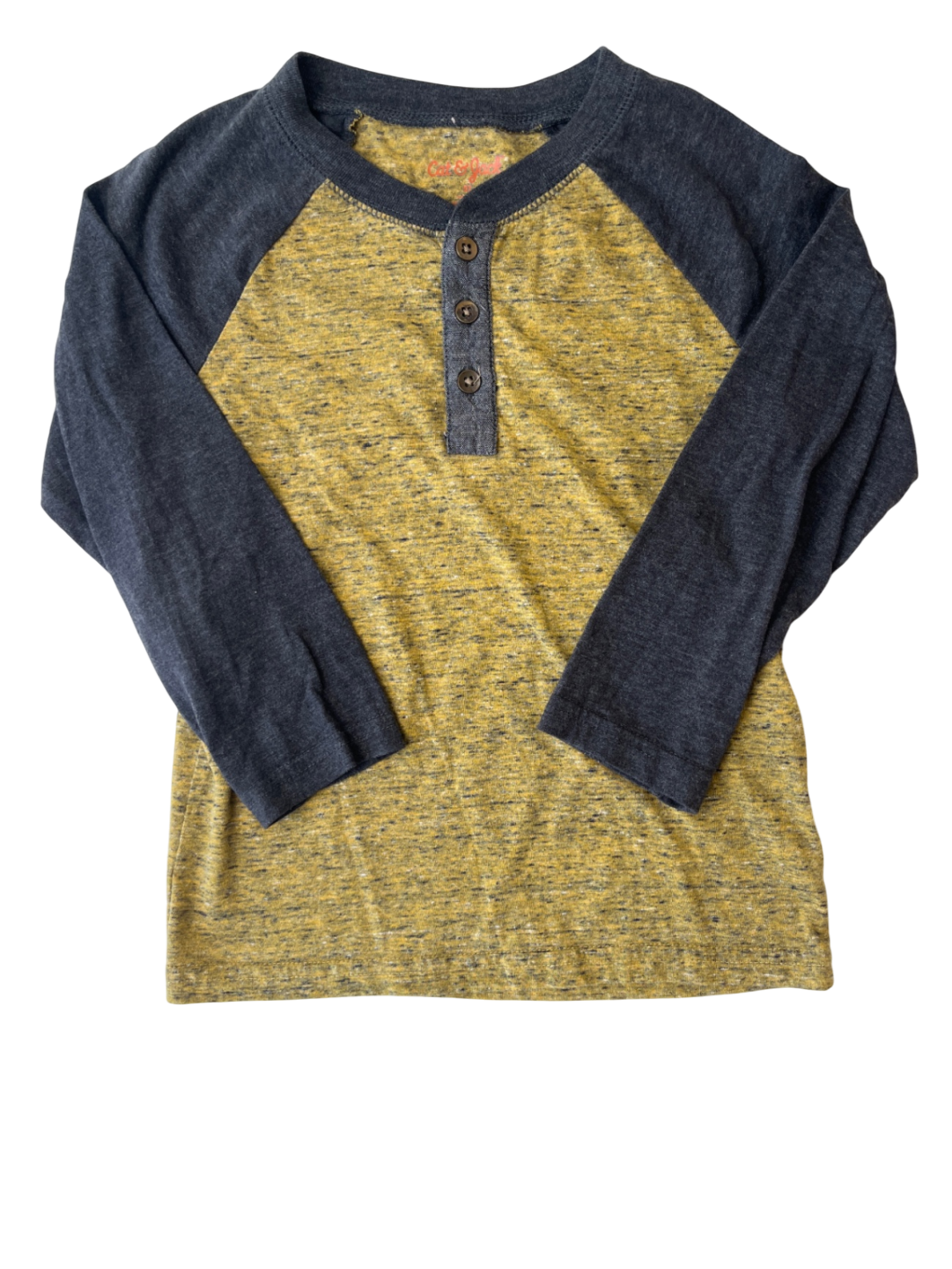 Cat & Jack Long Sleeve T-Shirt - Yellow and Grey Heathered | size 5T