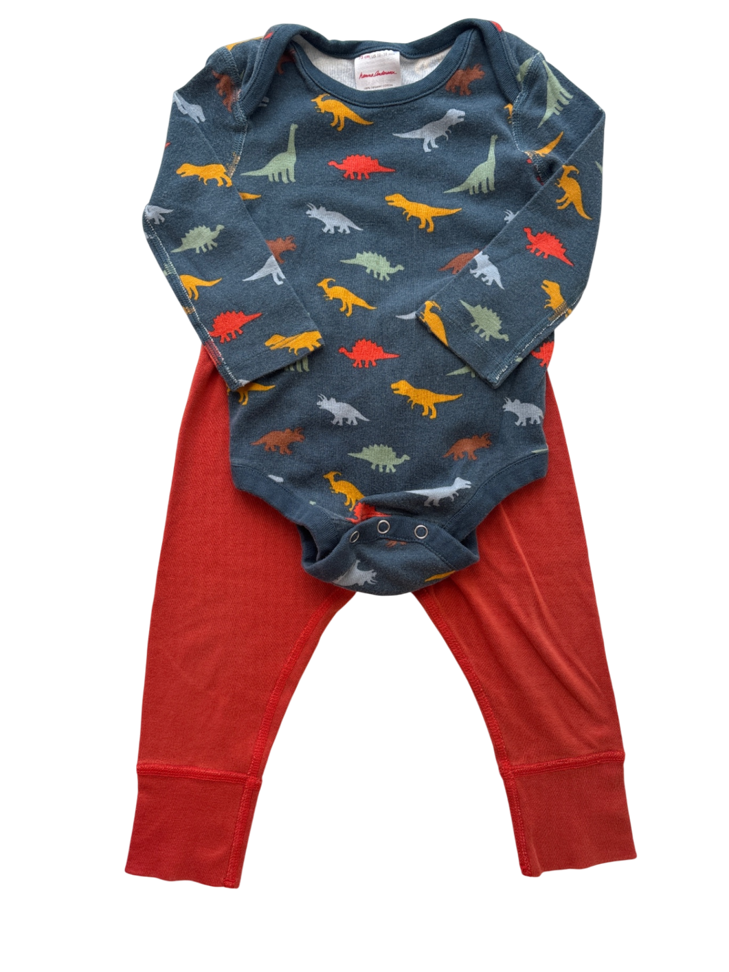 Hanna Andersson Dinosaur Print Wiggle Set – Size 12–18 Months
