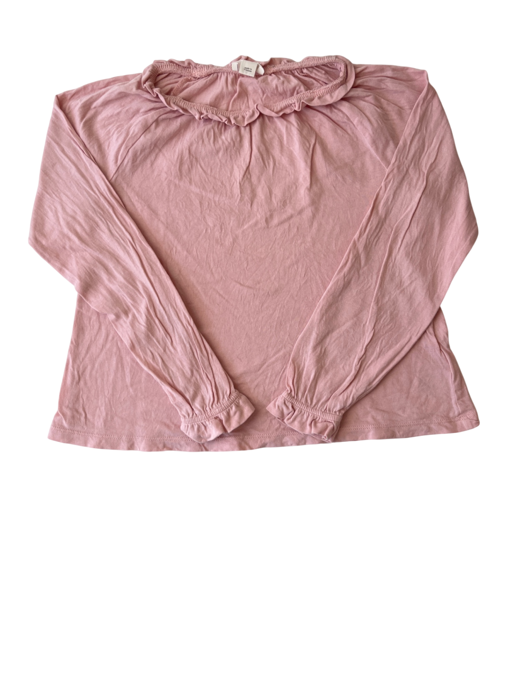 Crewcuts Long Sleeve T-Shirt - Pink Ruffle Detail | size S