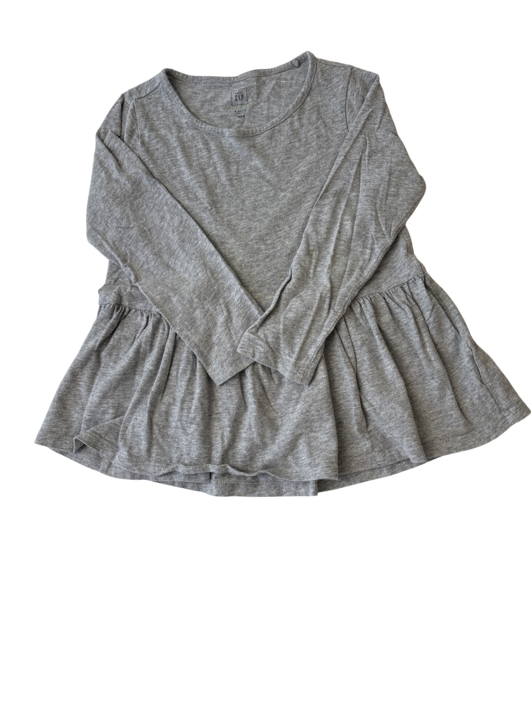 BabyGap Long Sleeve T-Shirt - Gray Peplum | size 5T
