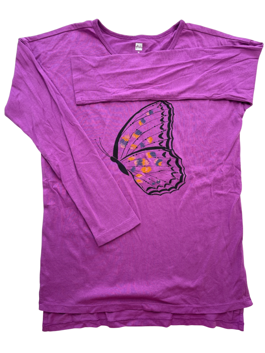 Tea Long Sleeve T-Shirt - Purple Butterfly | size 12