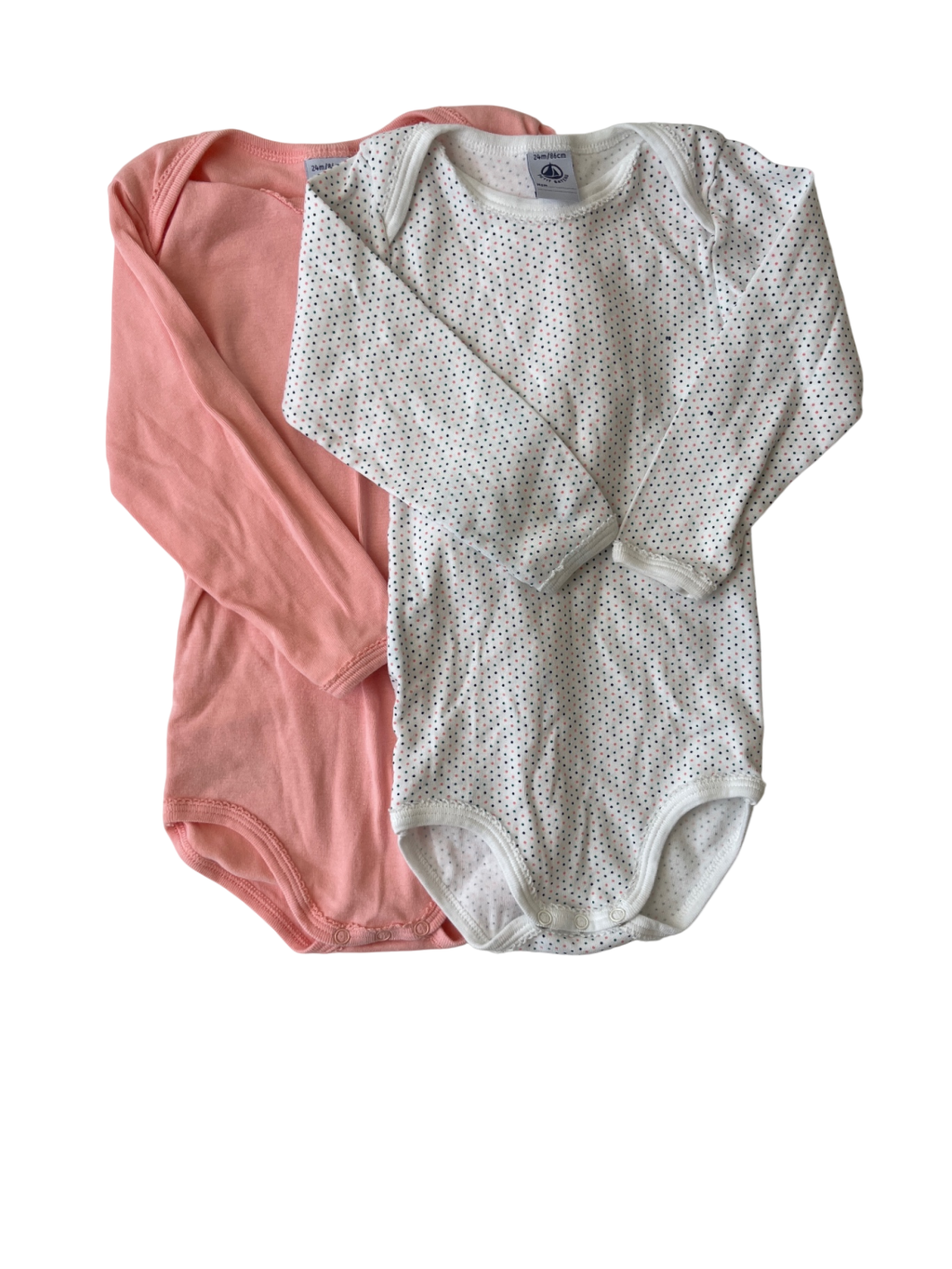 Petit Bateau Onesie Set - White & Pink | size 24M