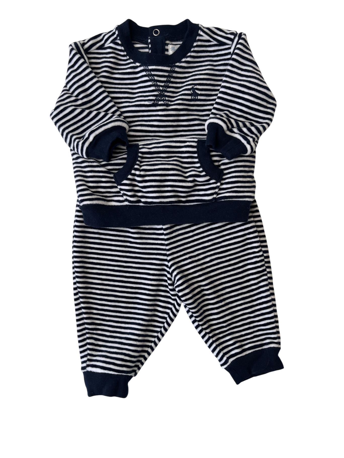 Ralph Lauren 2 Piece Ensemble - Navy/White Stripes | size 3 Months