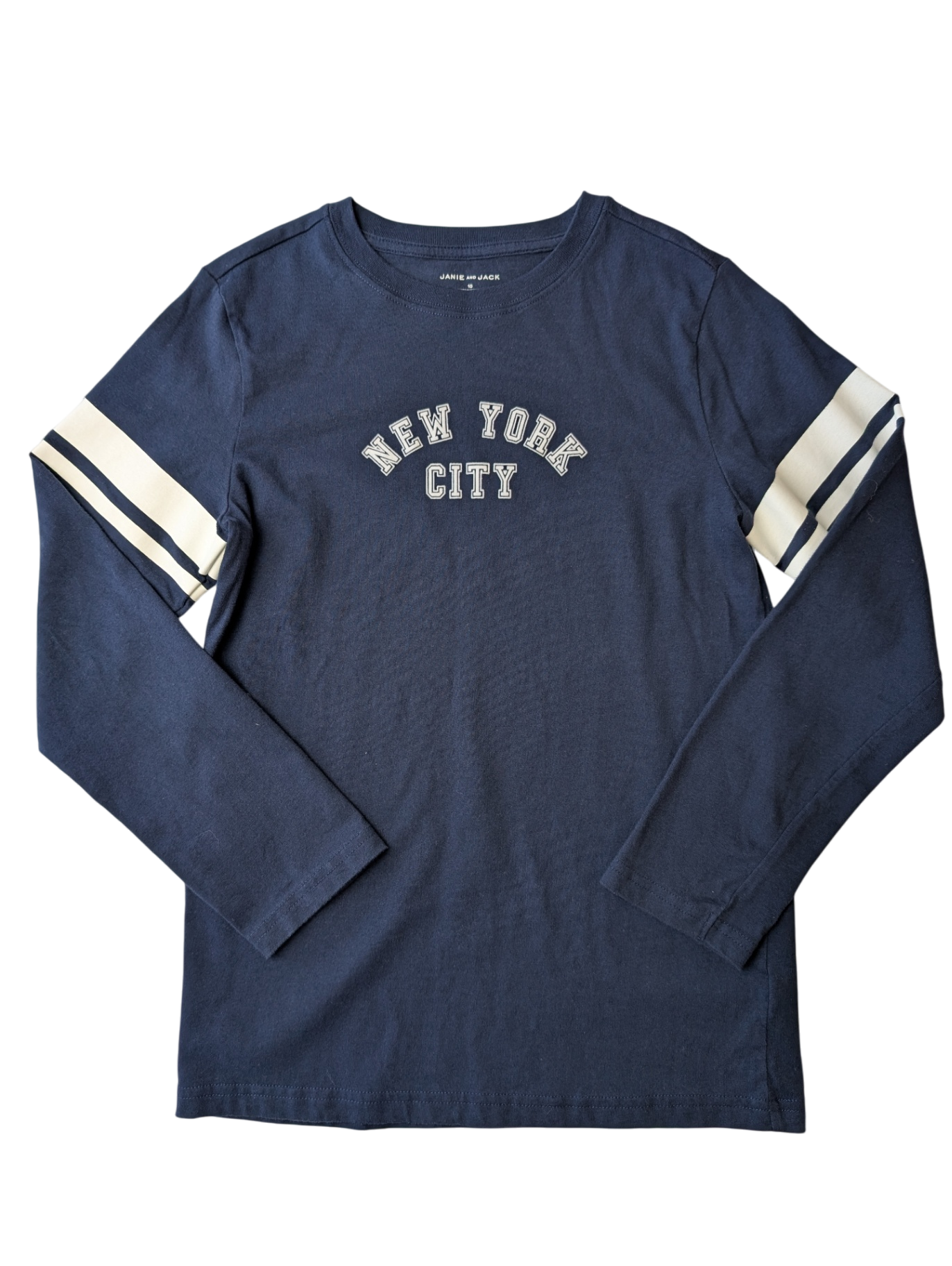 Janie and Jack Long Sleeve T-Shirt - Navy New York City | size 10