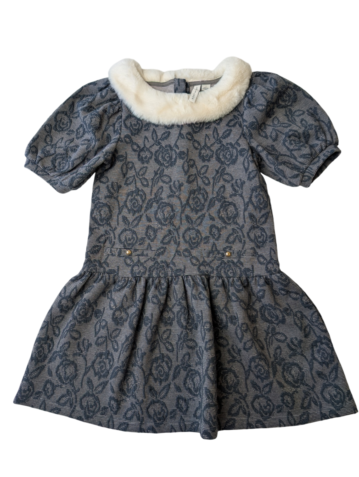 Janie and Jack Dress - Navy Jacquard knit | size 7