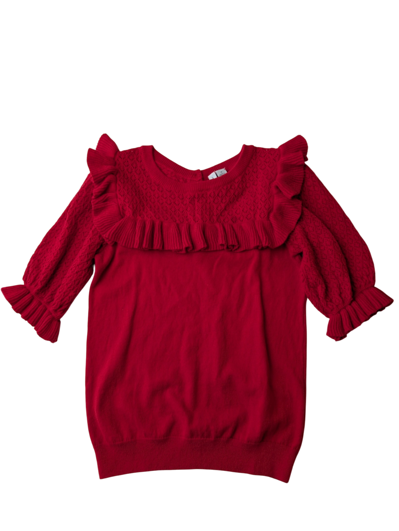 Janie and Jack Sweater - Red Flutter details | size 10