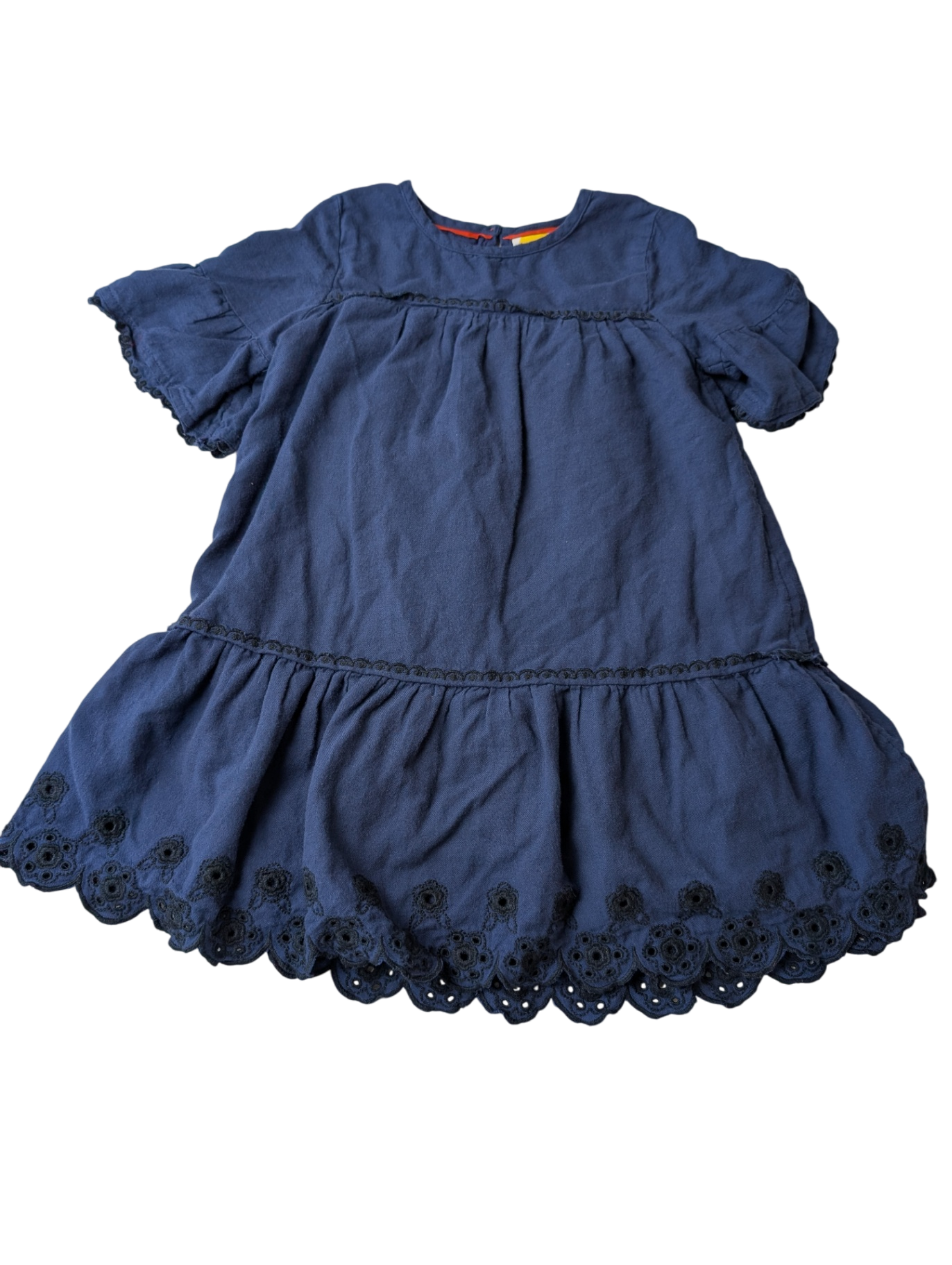 Mini Boden Dress - Navy Embroidery detail | size 5-6