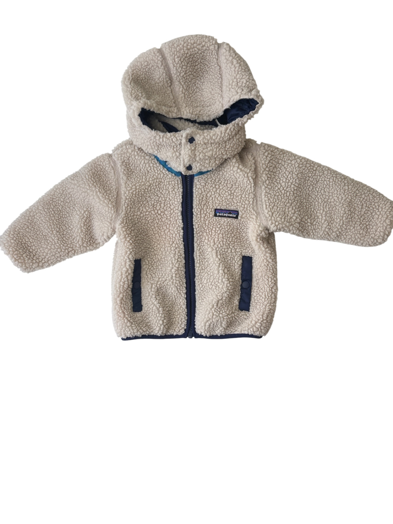 Patagonia Coat/Jacket - Cream Reversible Tribbles Hoody | size 12-18 months