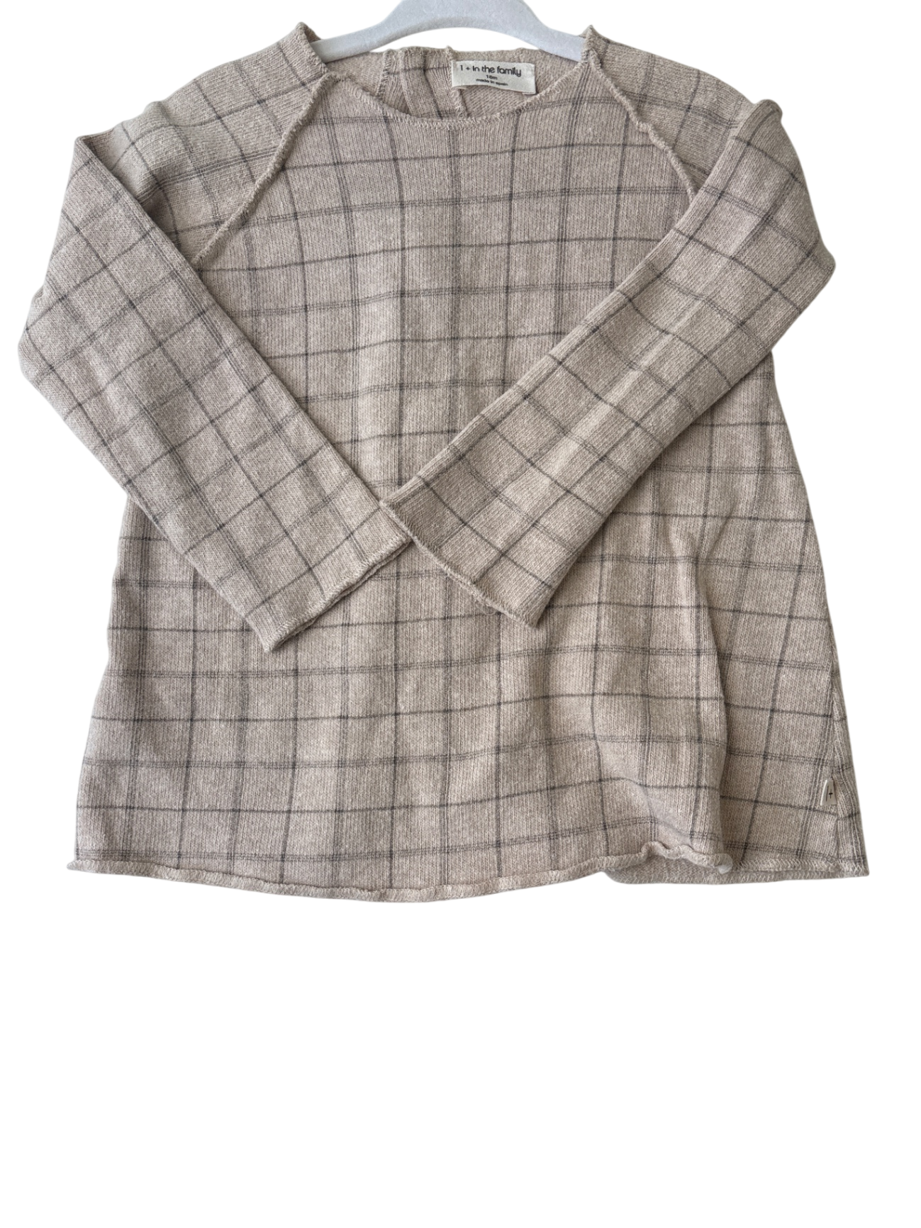 1+ in the family Dress - Tan Checkered Print Back Buttons | size 18 Months