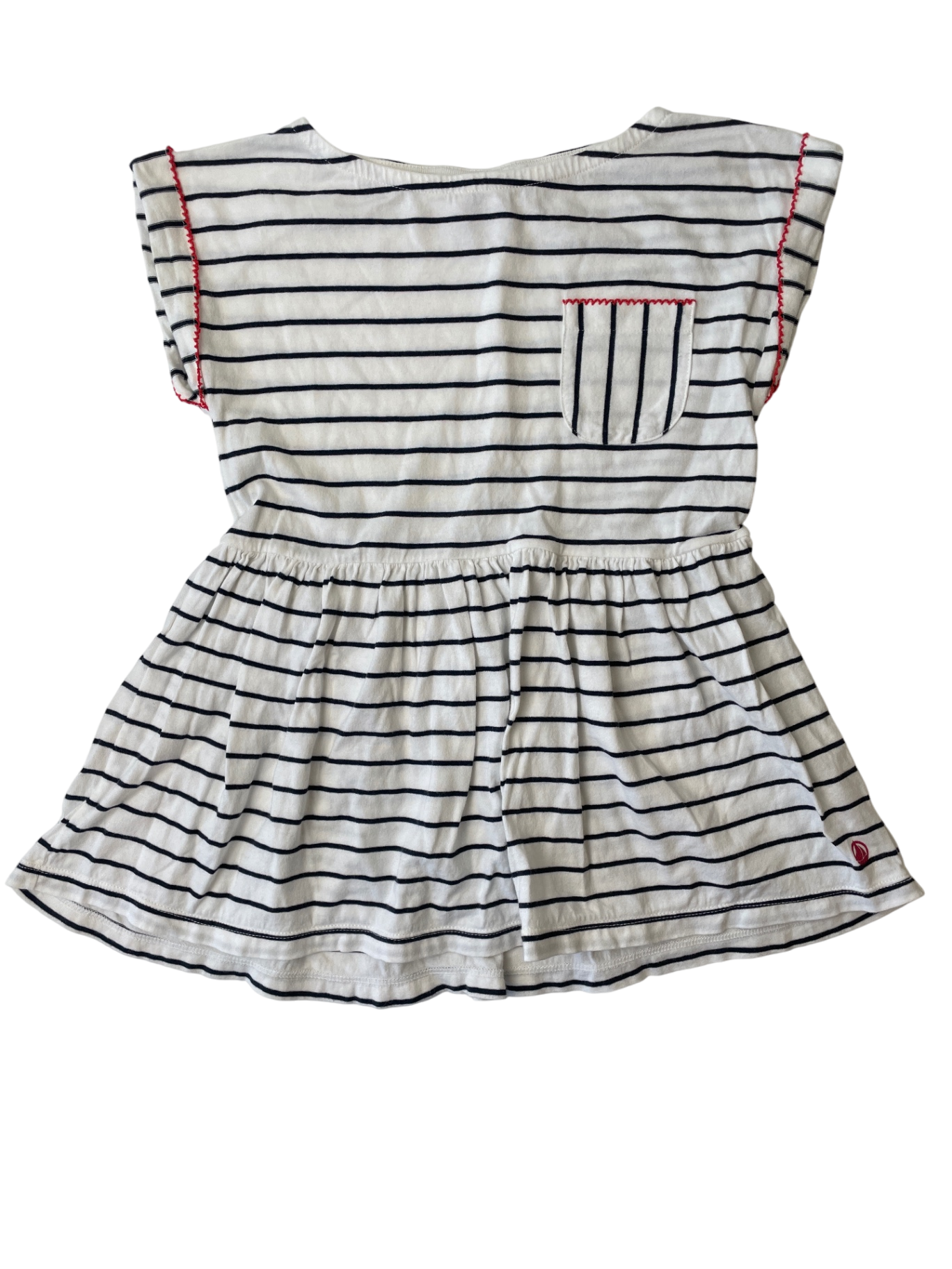Petit Bateau Dress - White Striped | size 4T