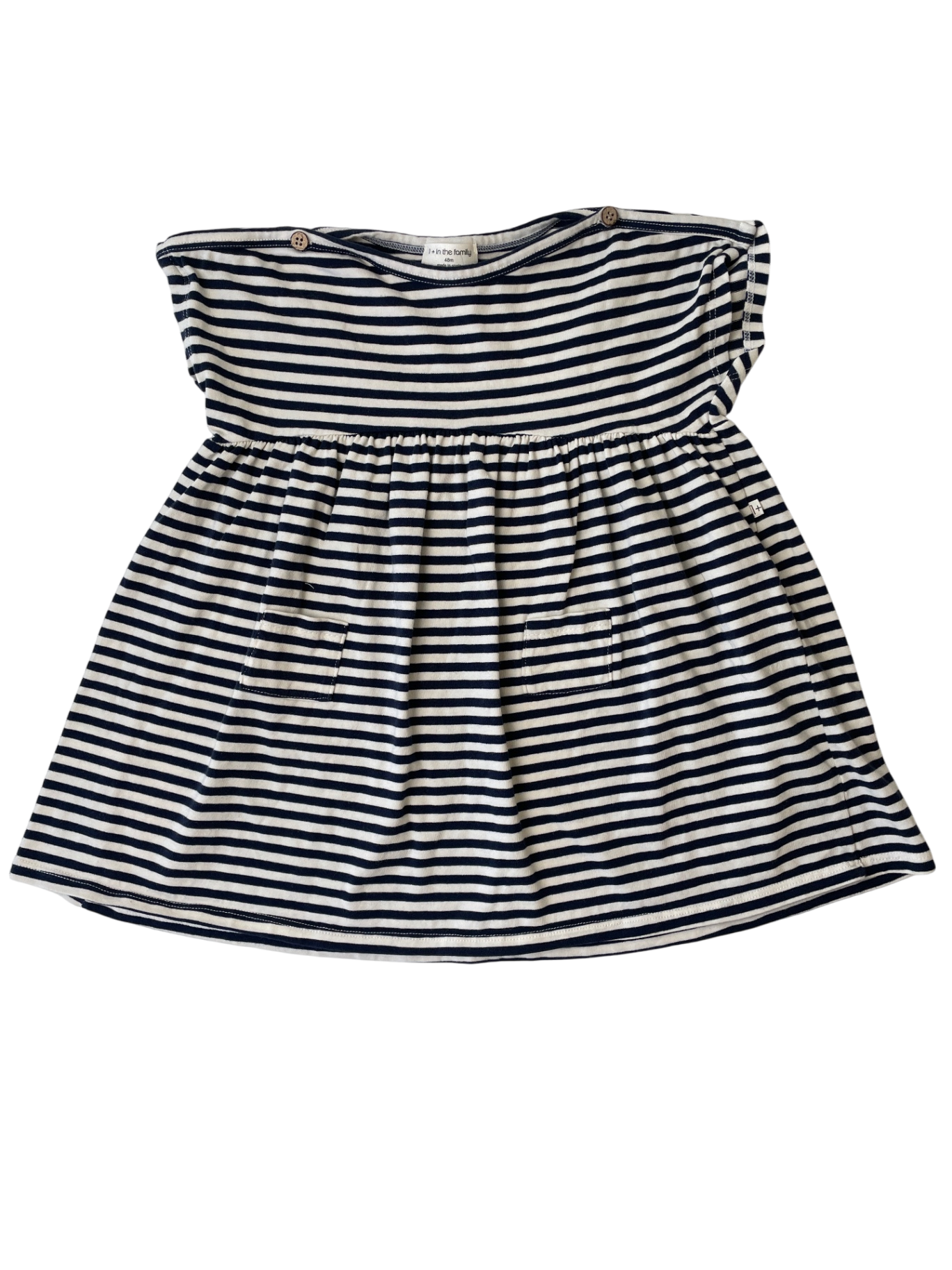1+ in the family Dress - Navy/White stripes Striped | size 4T
