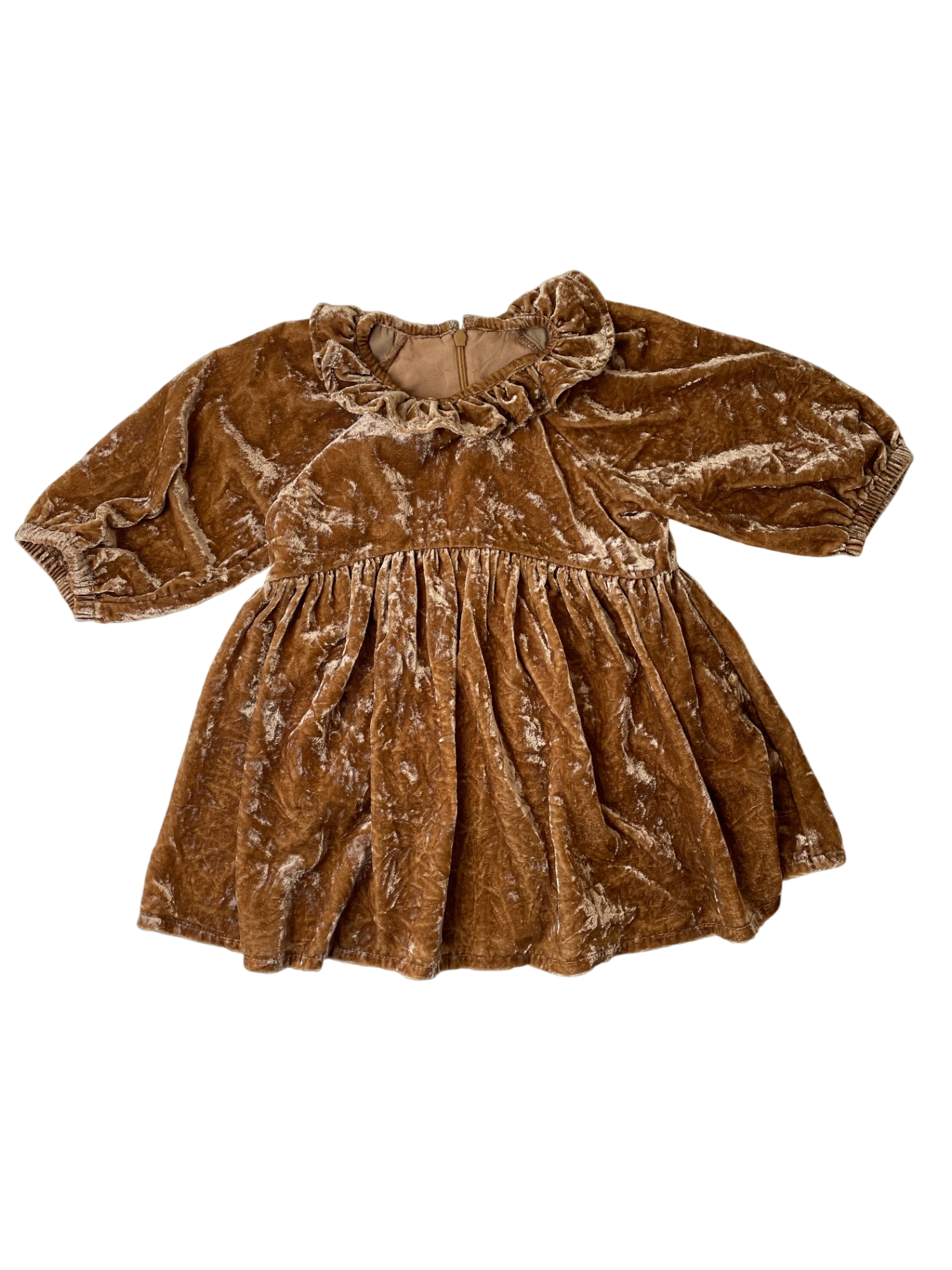 Noralee Dress - Brown Crushed Velvet | size 2T