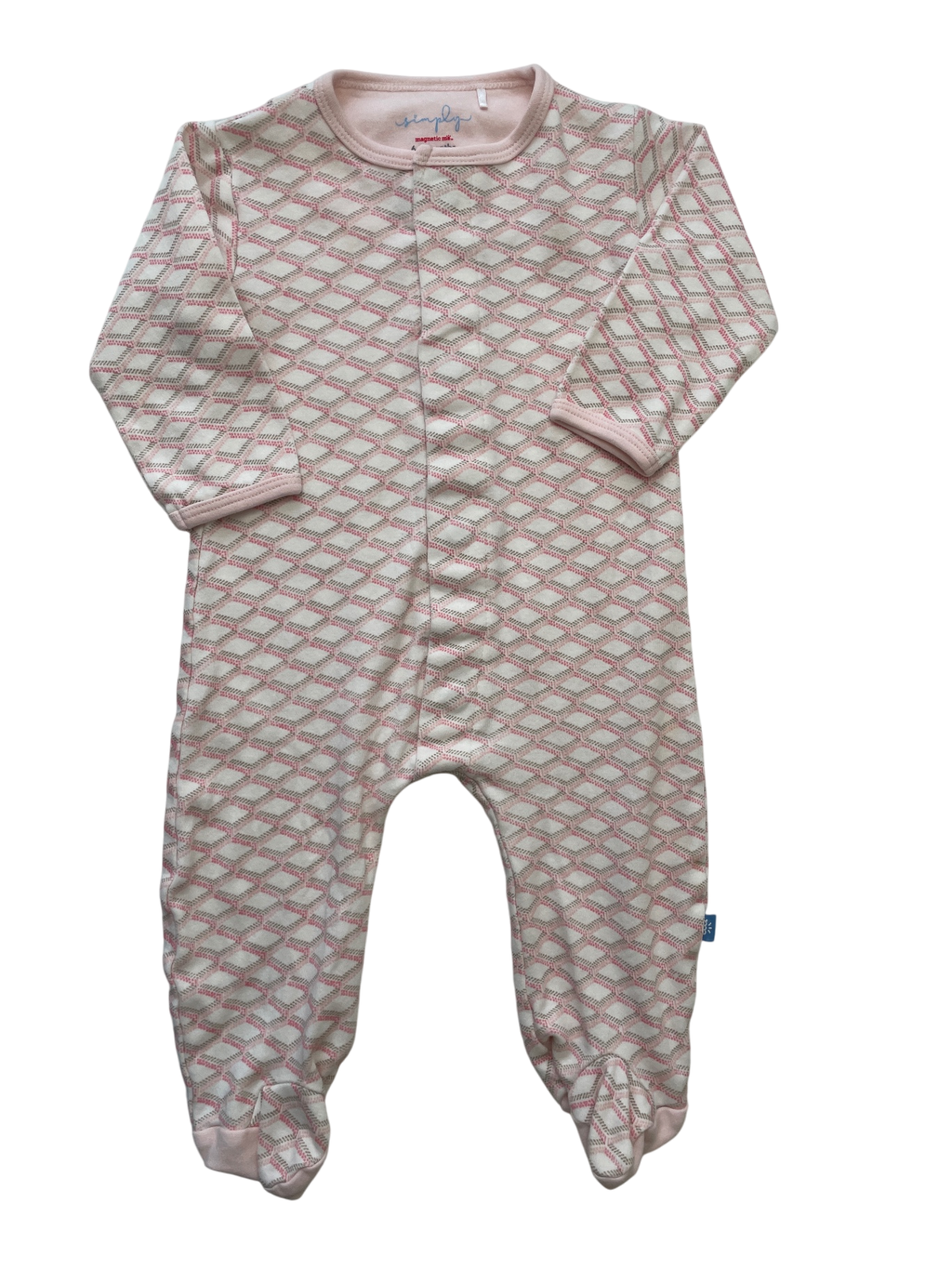 Magnetic Me Onesie - Pink Geometric Pattern | size 6 - 9 Months
