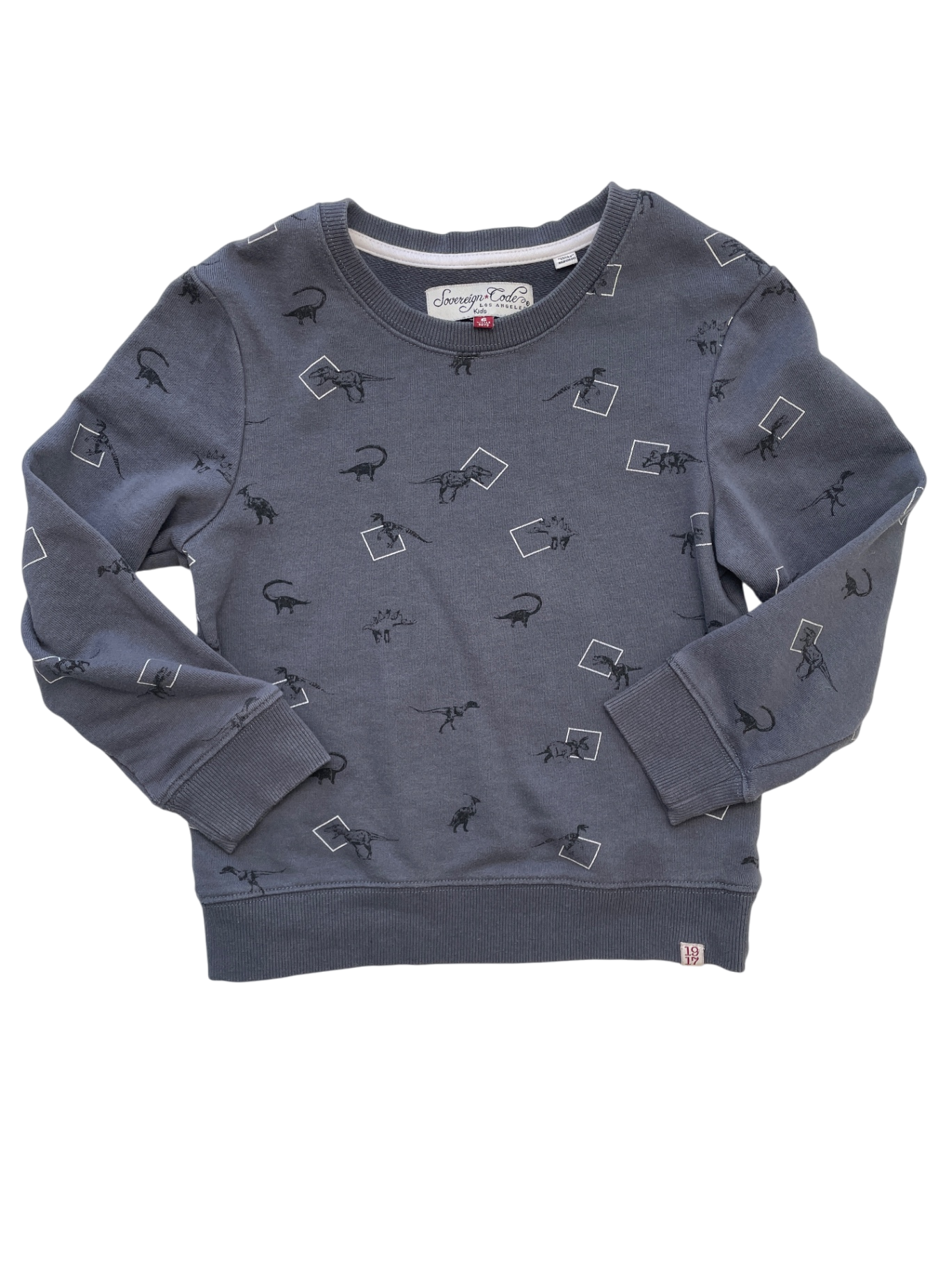 Sovereign Code Sweatshirt - Gray Dinosaur Pattern | size 6