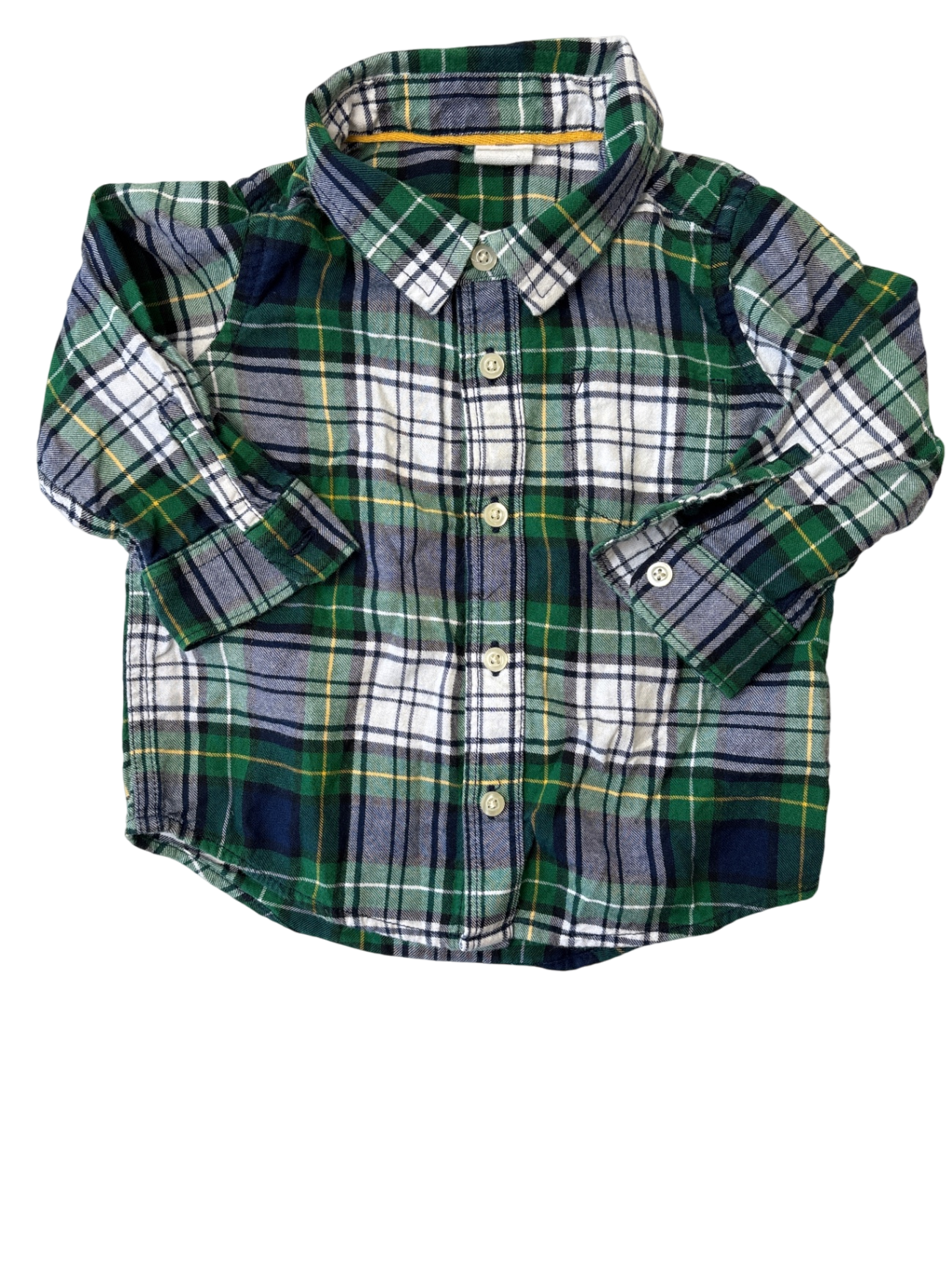 BabyGap Shirt - Green Plaid Button Down | size 12 - 18 Months