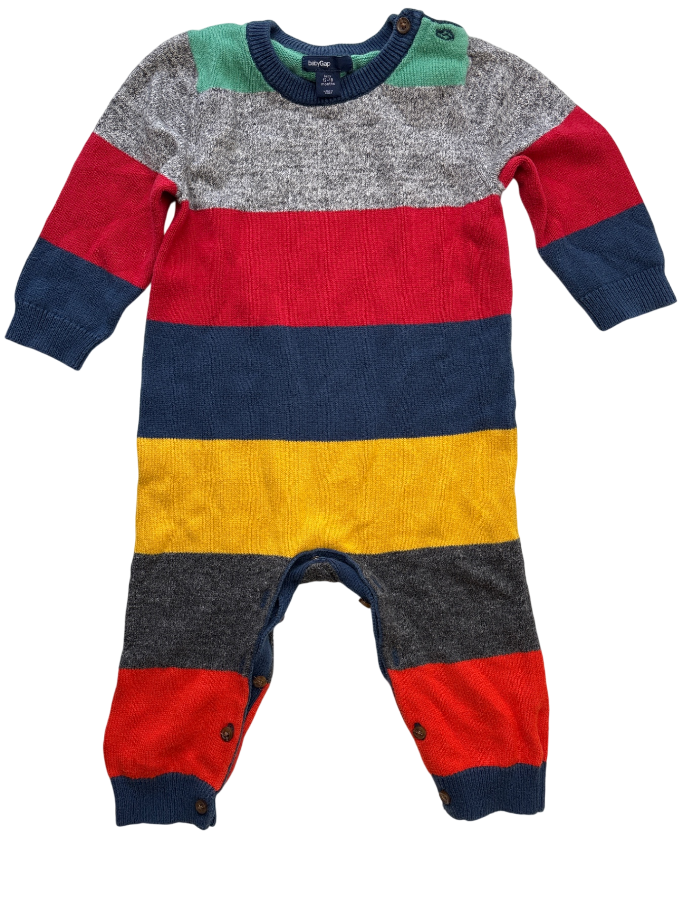 BabyGap Jumper - Multicolor Knit with Stripes | size 12 - 18 Months