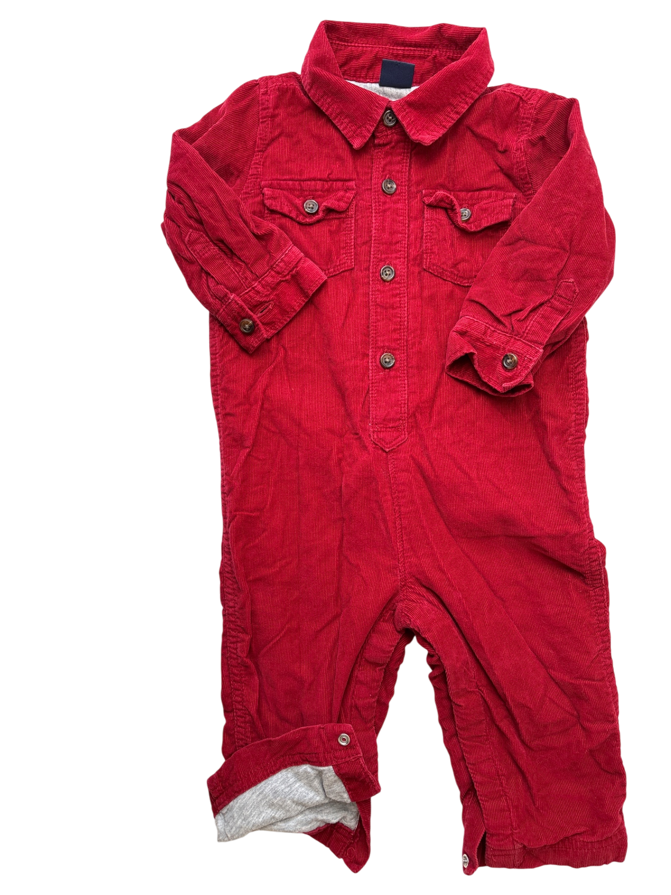 BabyGap Jumper - Red Corduroy with Lining | size 12 - 18 Months