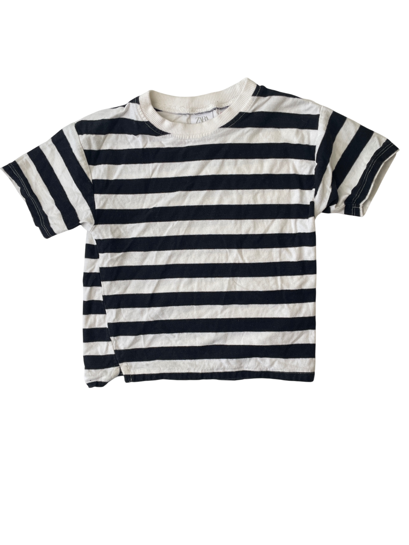 Zara T-Shirt - White Stripe | size 4T/5T