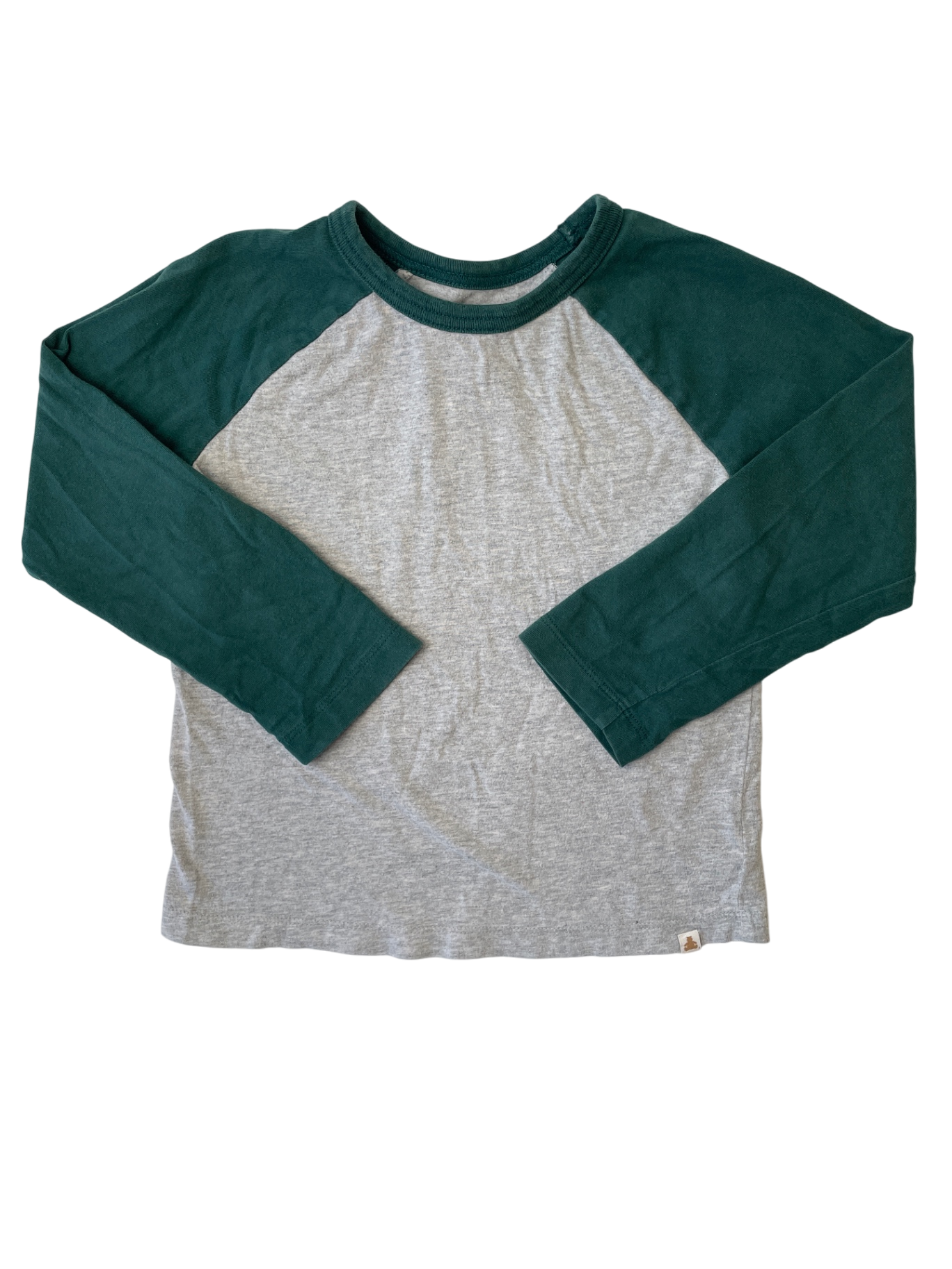 Gap Long Sleeve T-Shirt - Gray/Green Raglan Sleeve | size 5T