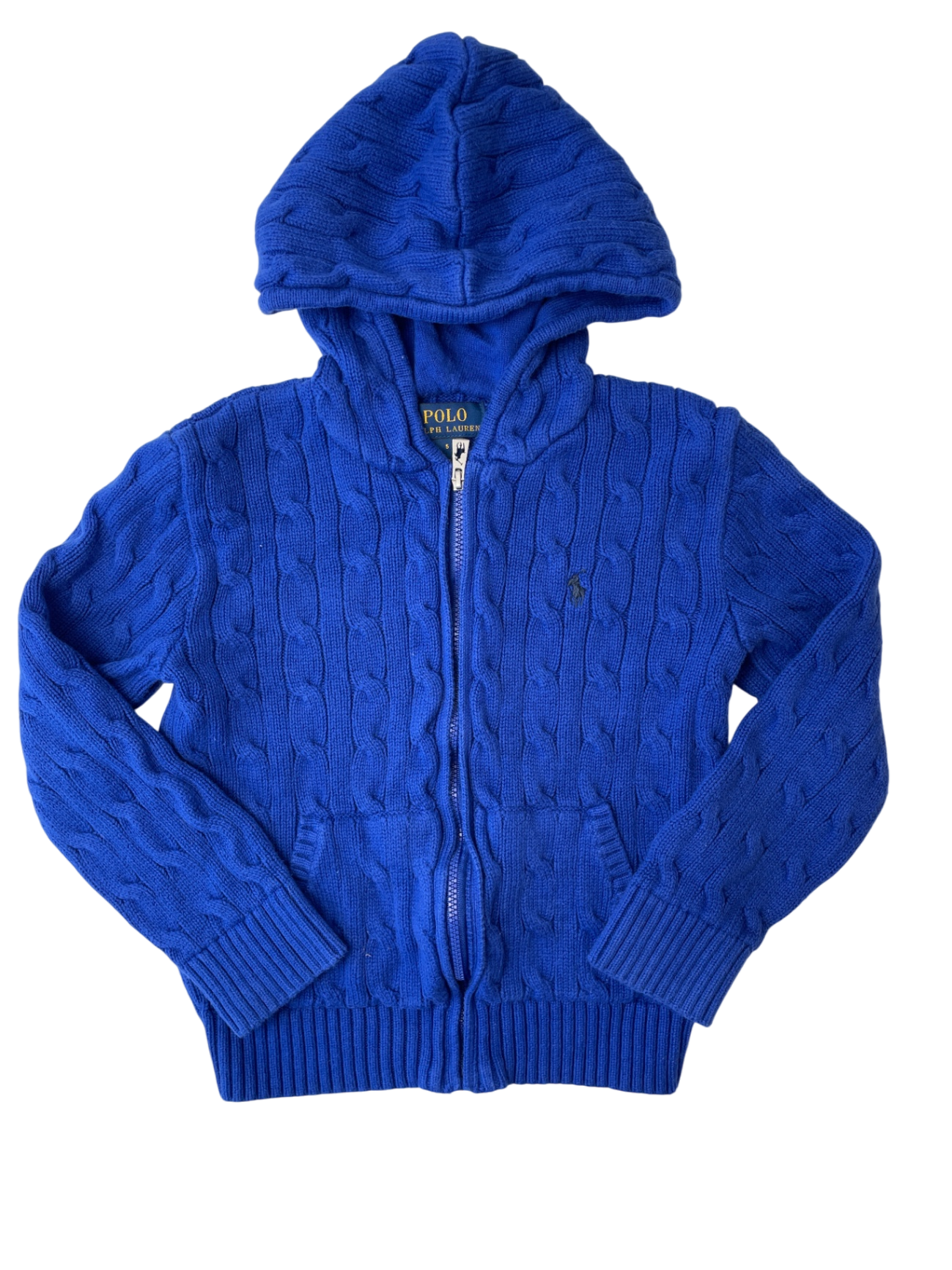 Polo Ralph Lauren Sweater - Blue Knit Zip Up with Hood | size 5T