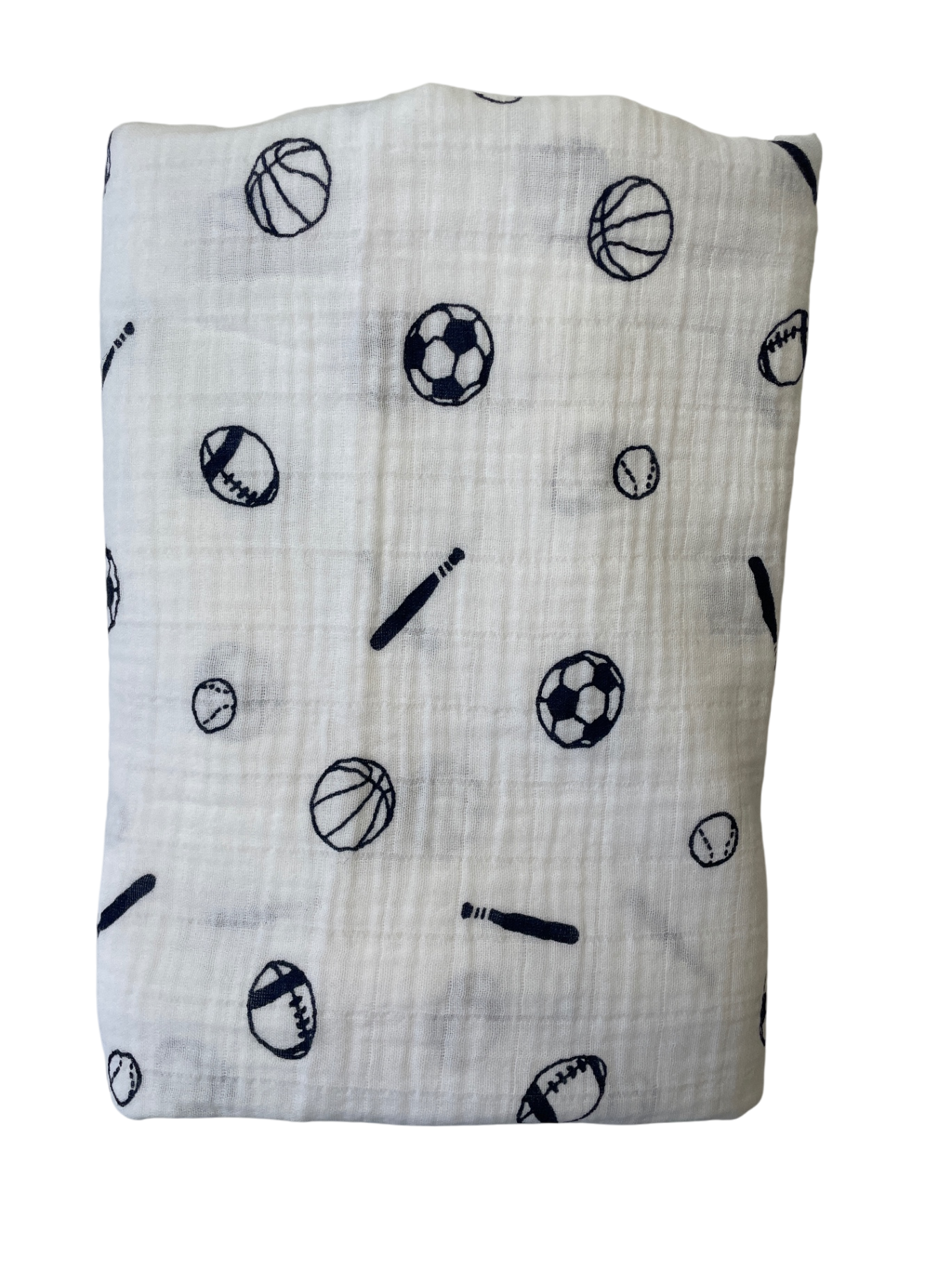 Nordstrom Blanket - White Sports Pattern 100% Cotton | size One Size