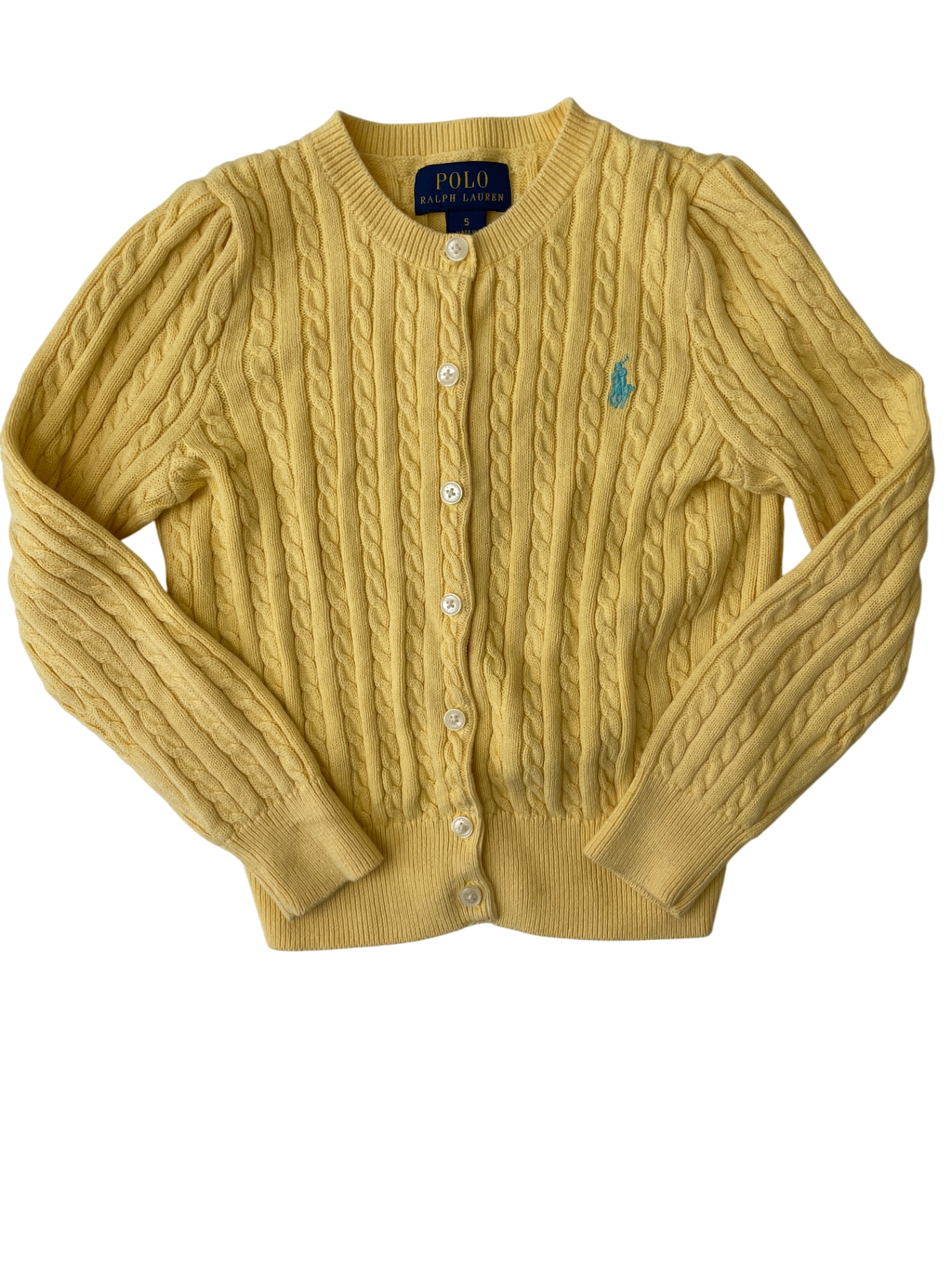 Polo Ralph Lauren Sweater - Yellow Knit Cardigan | size 5T