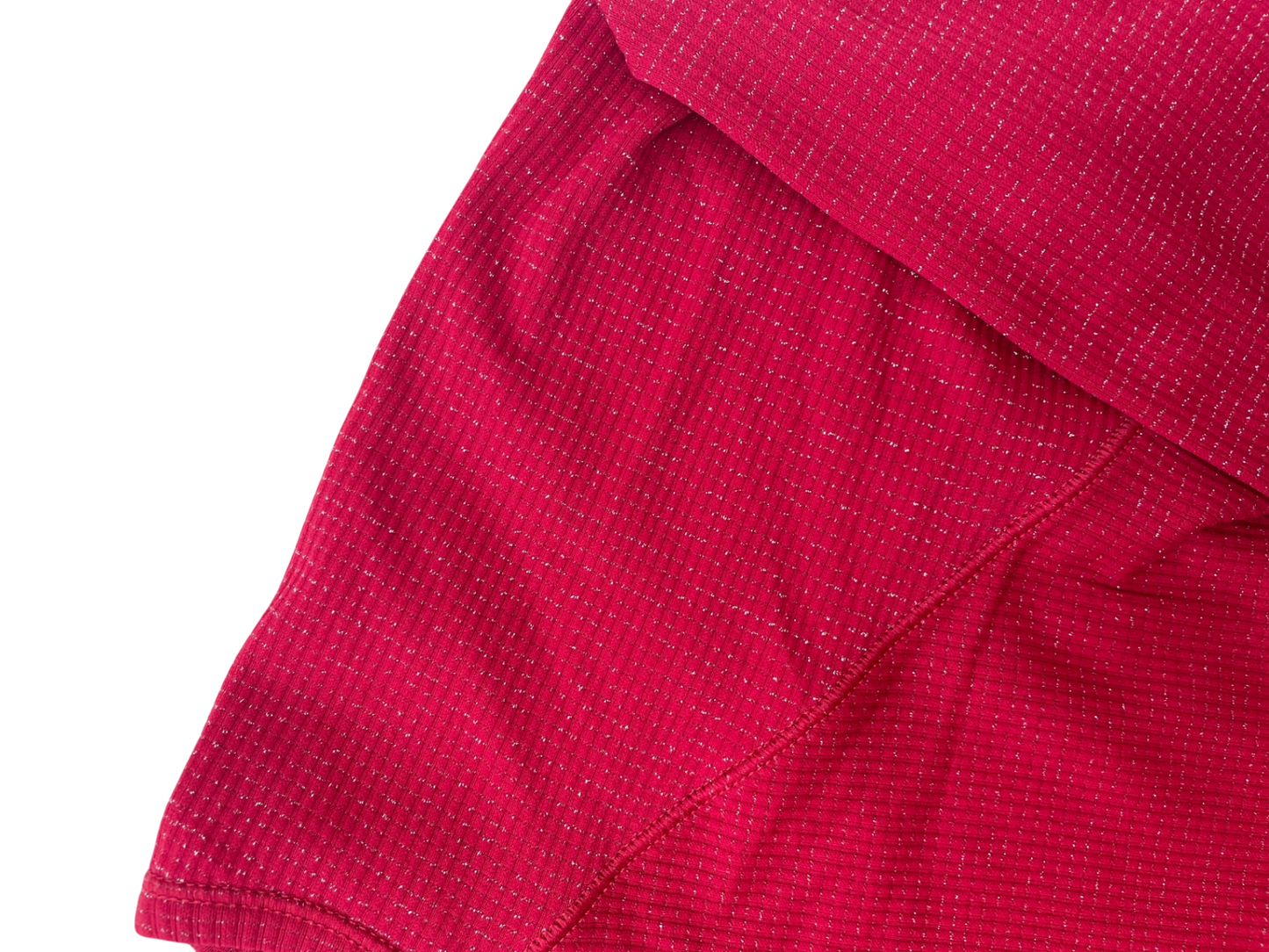 Athleta Girl Long Sleeve T-Shirt - Red Waffle Knit Metallic | size 6