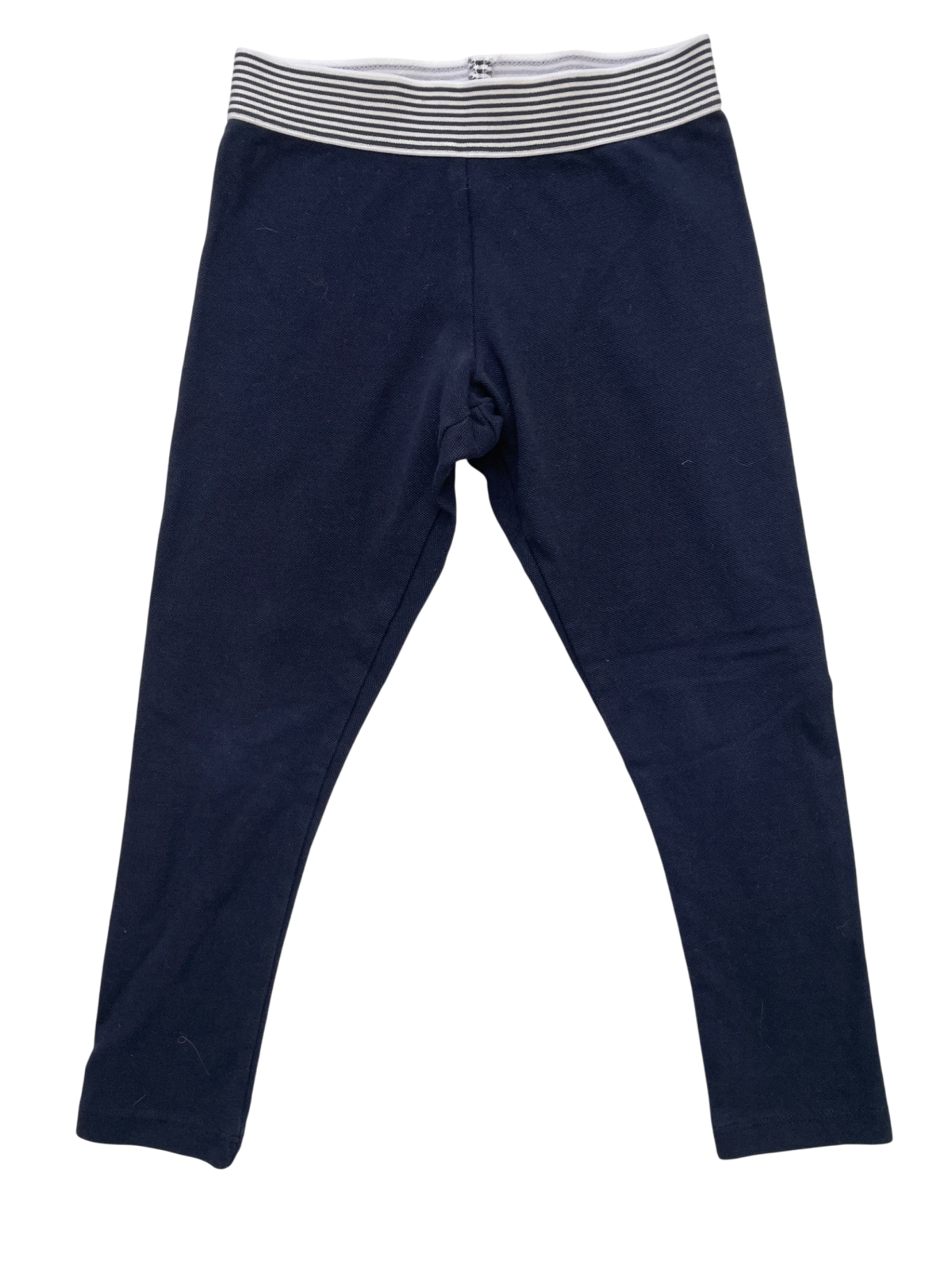Jacadi Leggings - Navy Blue Striped Waistband | size 5T