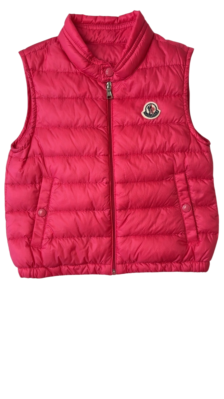 Moncler Amaury Packable Down Pink Vest | Size 3T