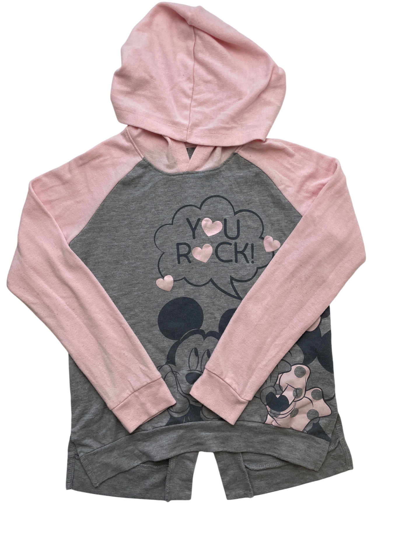 Disney Long Sleeve T-Shirt - Pink Minnie Mouse Graphic w/ Hood | size 8/10
