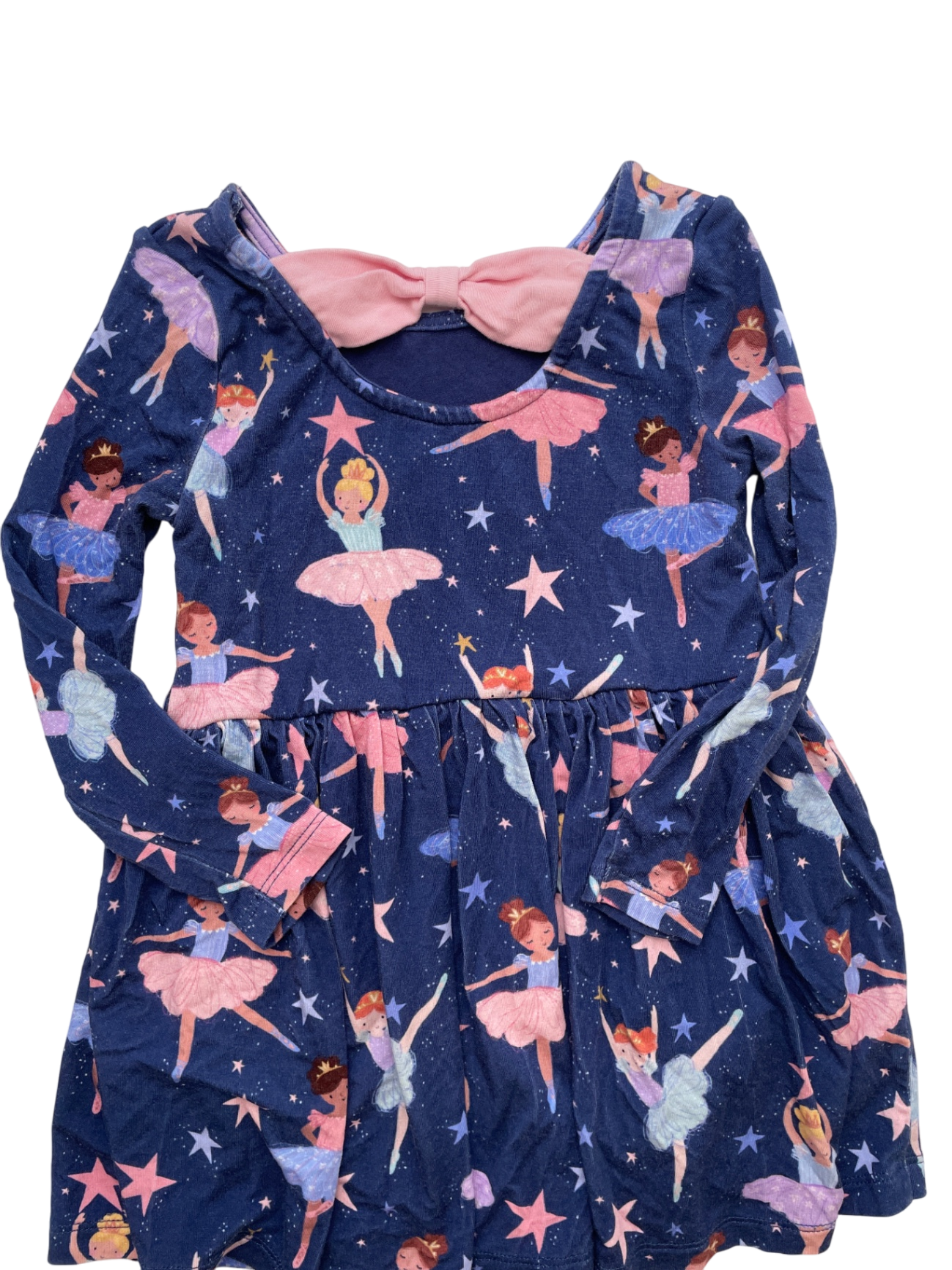 Little Sleepies Dress - Navy Blue Ballerina Pattern w/ Bow | size 18 - 24 Months