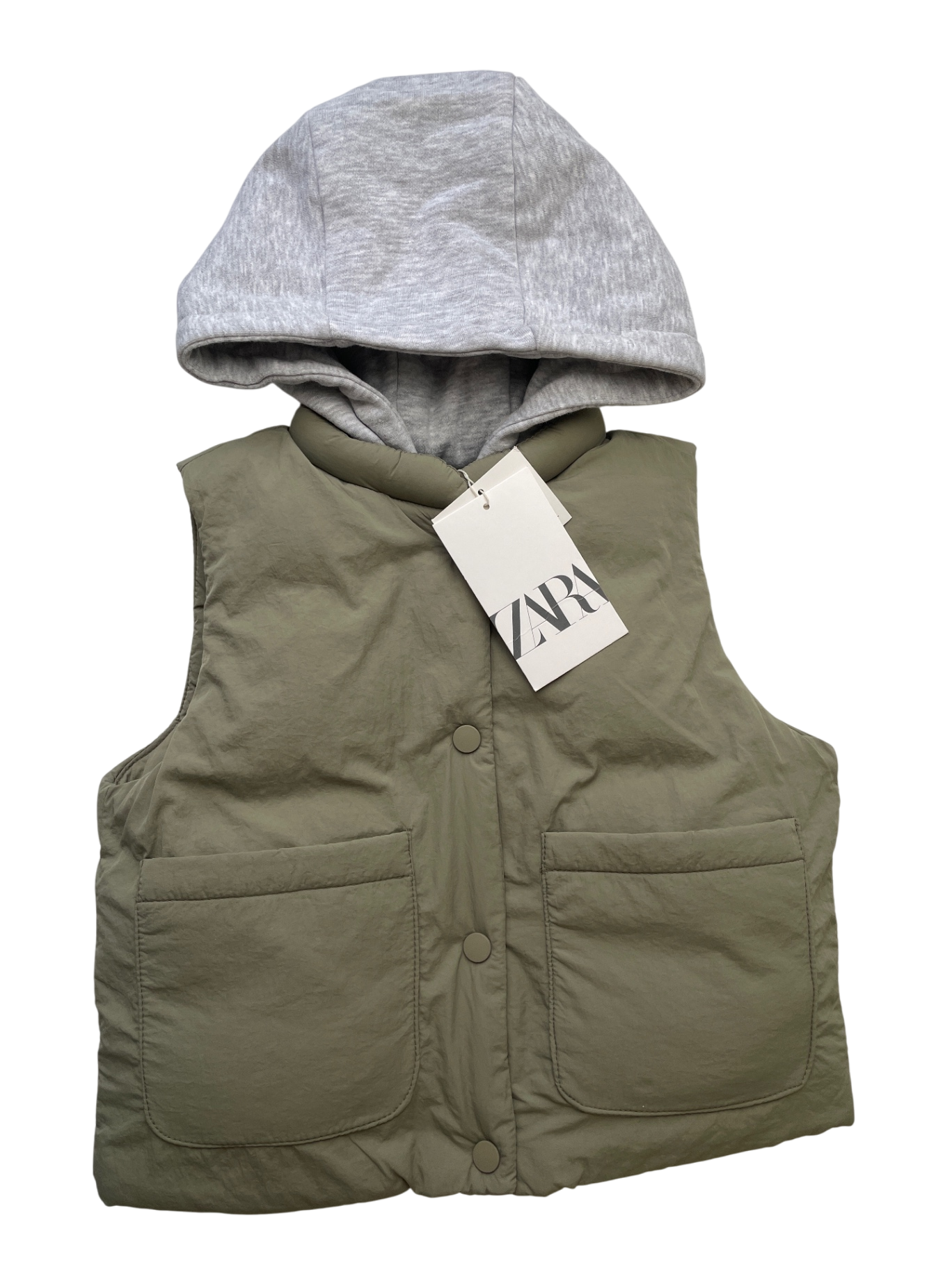 Zara Vest - Green Puffer w/ Hood | size 18 - 24 Months