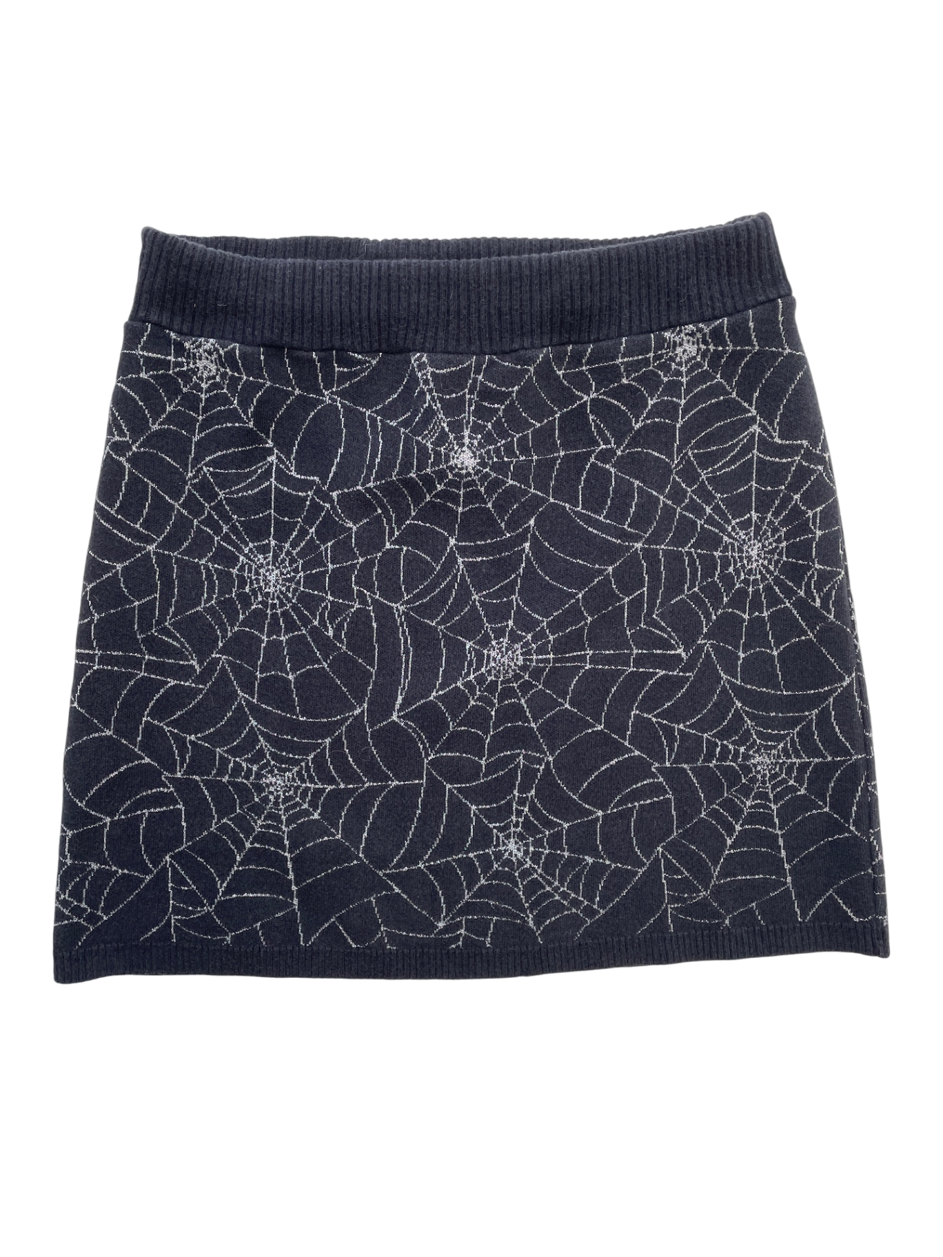 H&M Skirt - Black Knit Glitter Spider Web | size 8/10