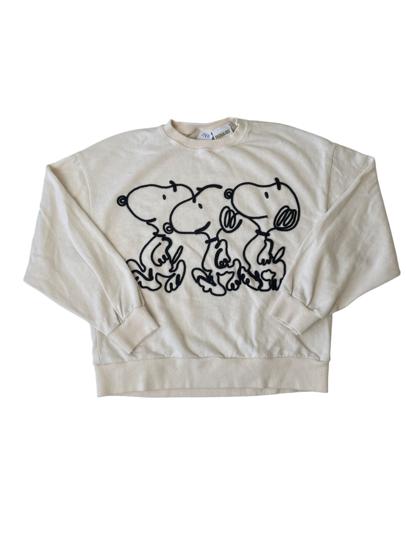 Zara Sweater - Cream Snoopy Embroidery | size 11/12