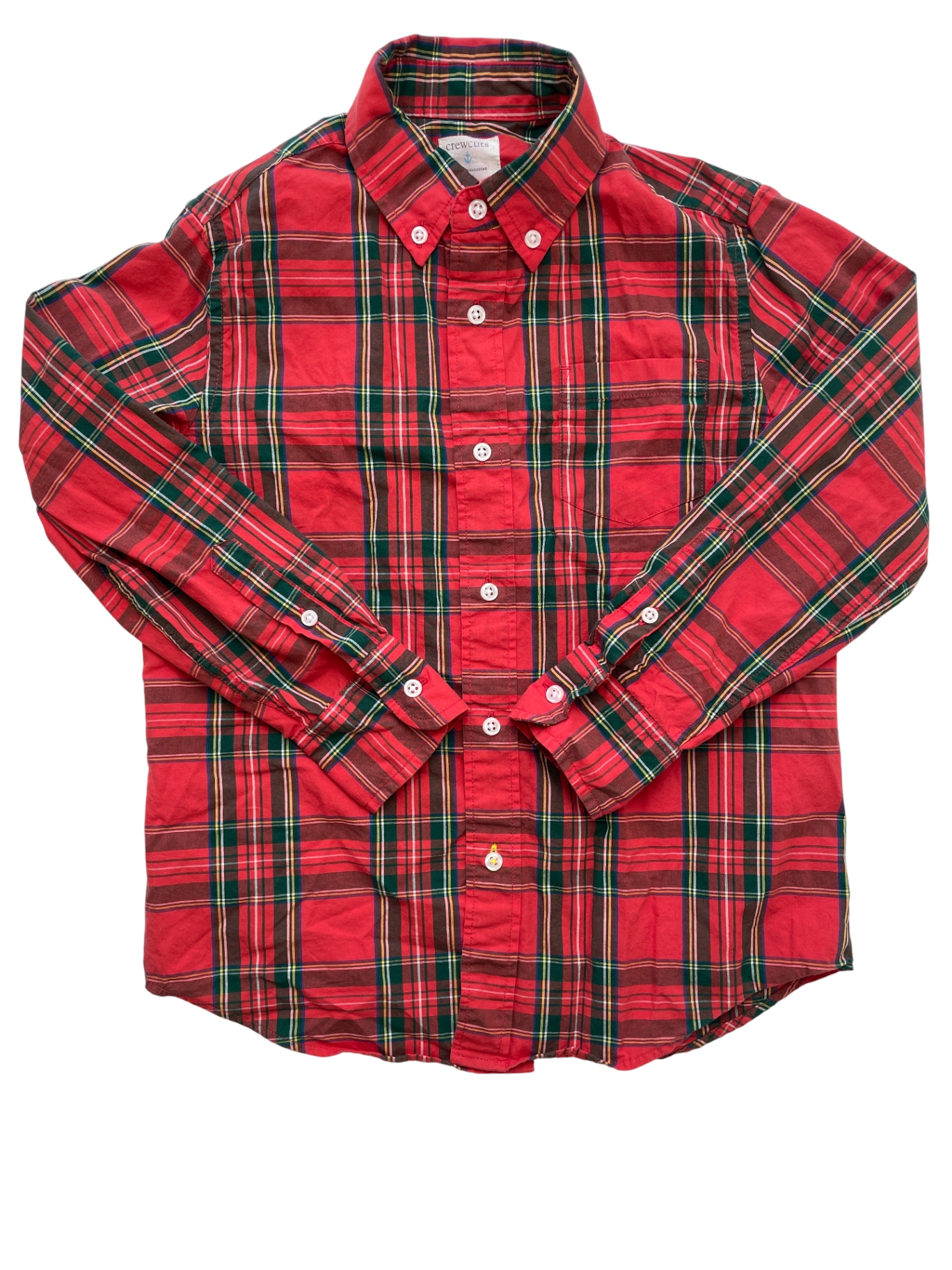 Crewcuts Shirt - Red Plaid Button Down | size 6/7