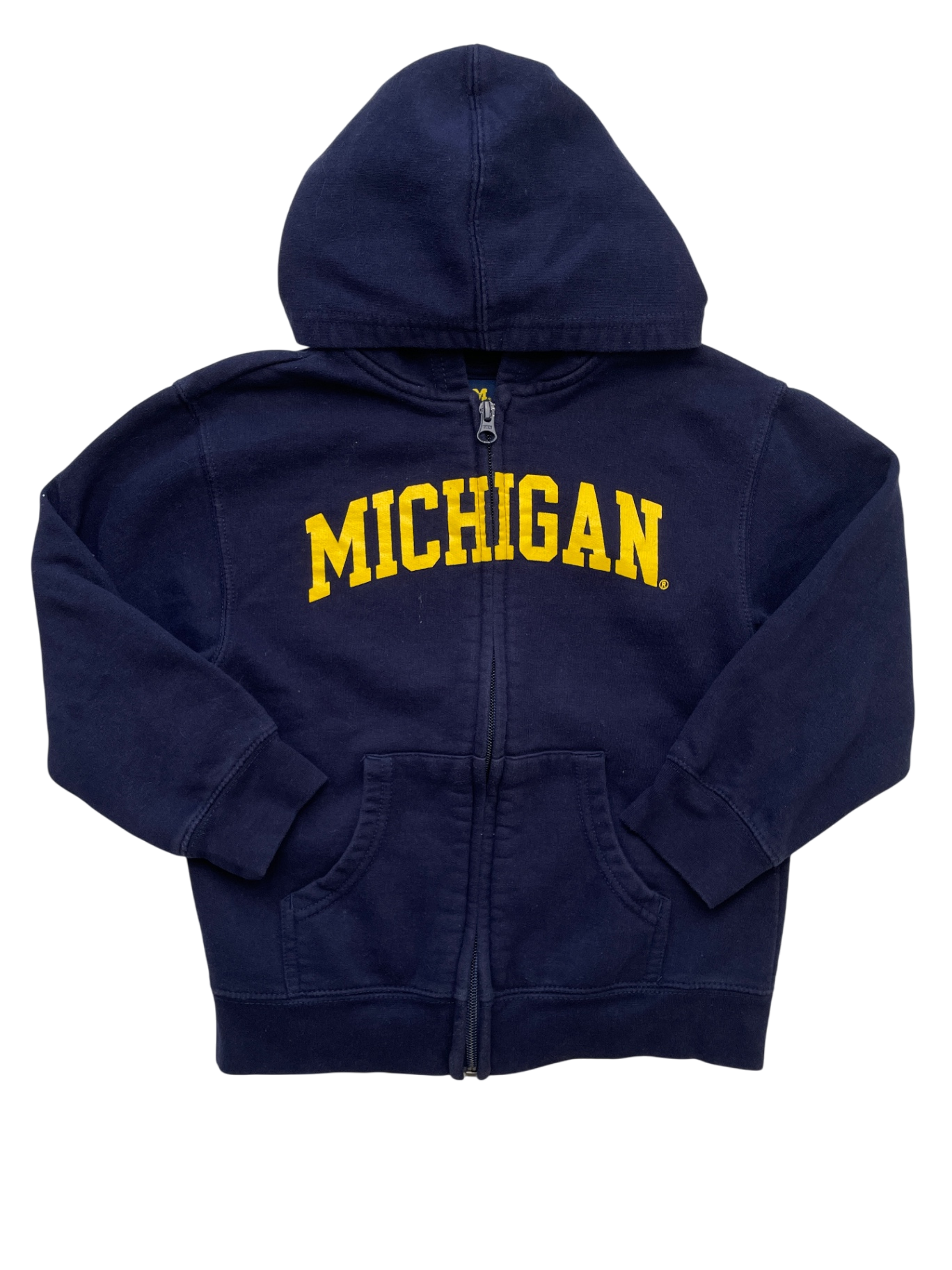 M Den Sweatshirt - Navy Blue Michigan Zip-Up Hoodie | size 5/6