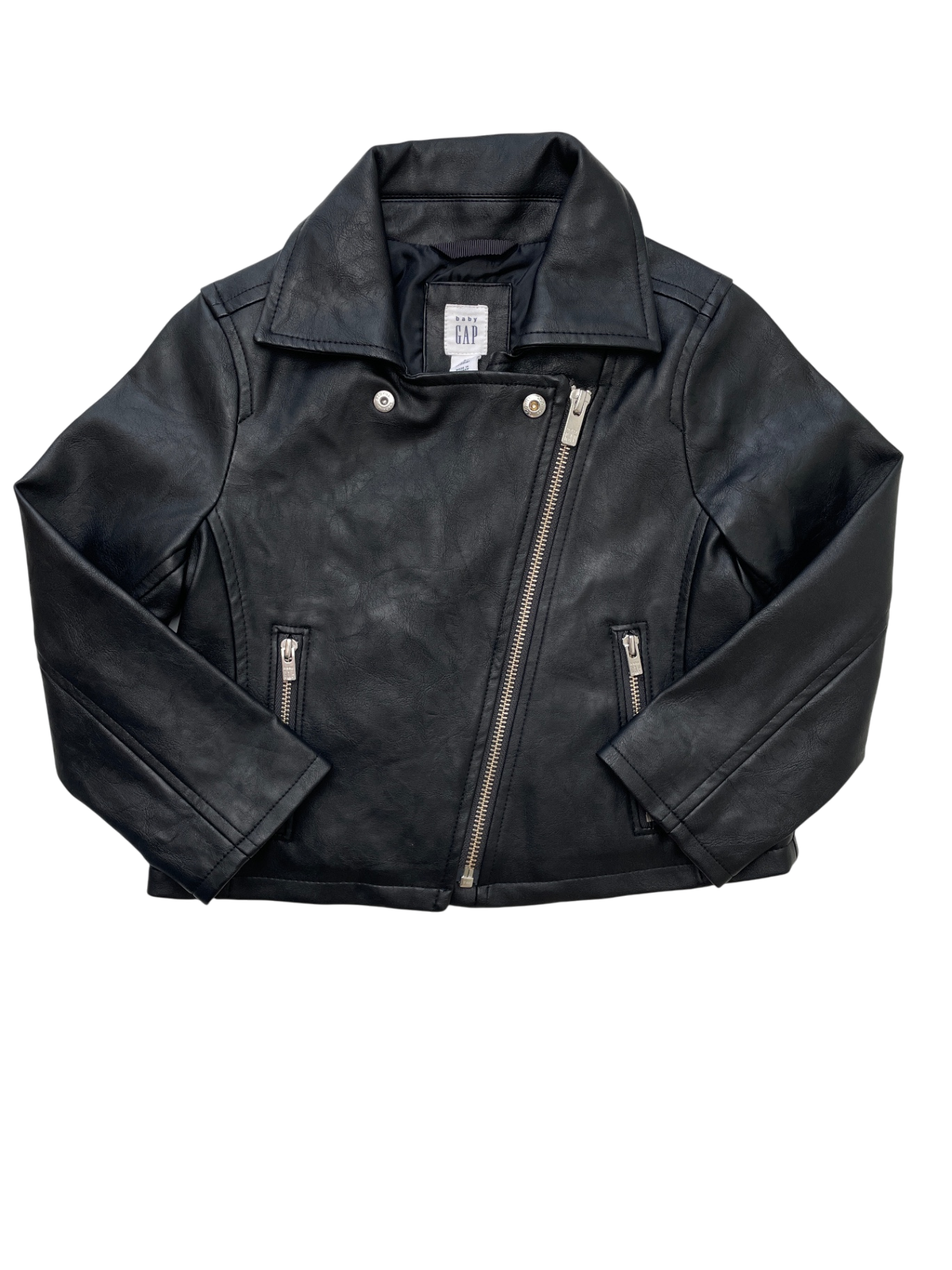 Baby Gap Jacket - Black Leather Moto | size 3T