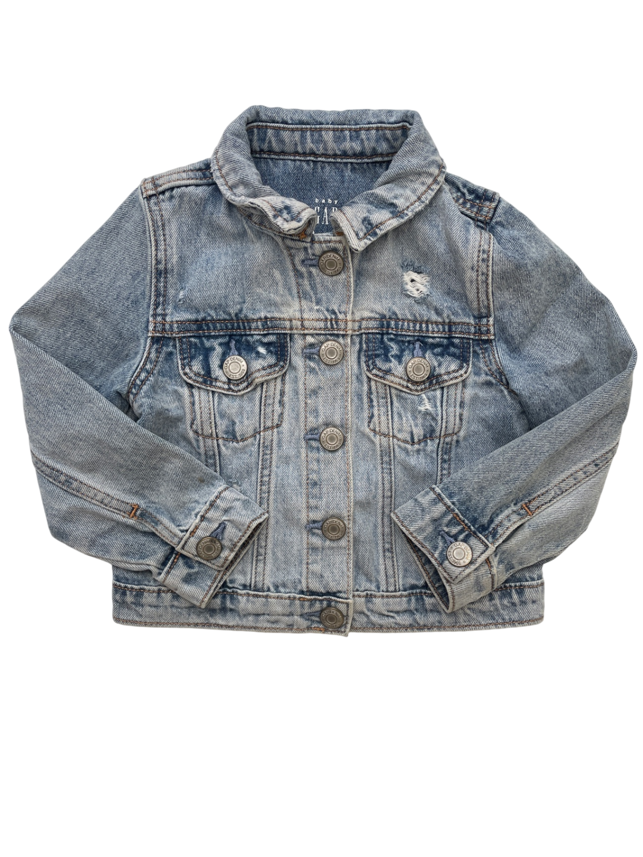 Baby Gap Jacket - Blue Distressed Denim | size 3T