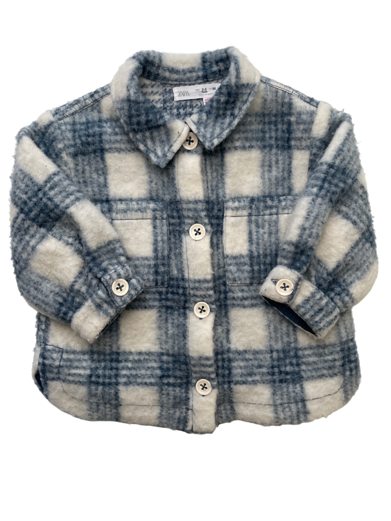 Zara Jacket - Blue Plaid Fleece Shacket | size 2T/3T