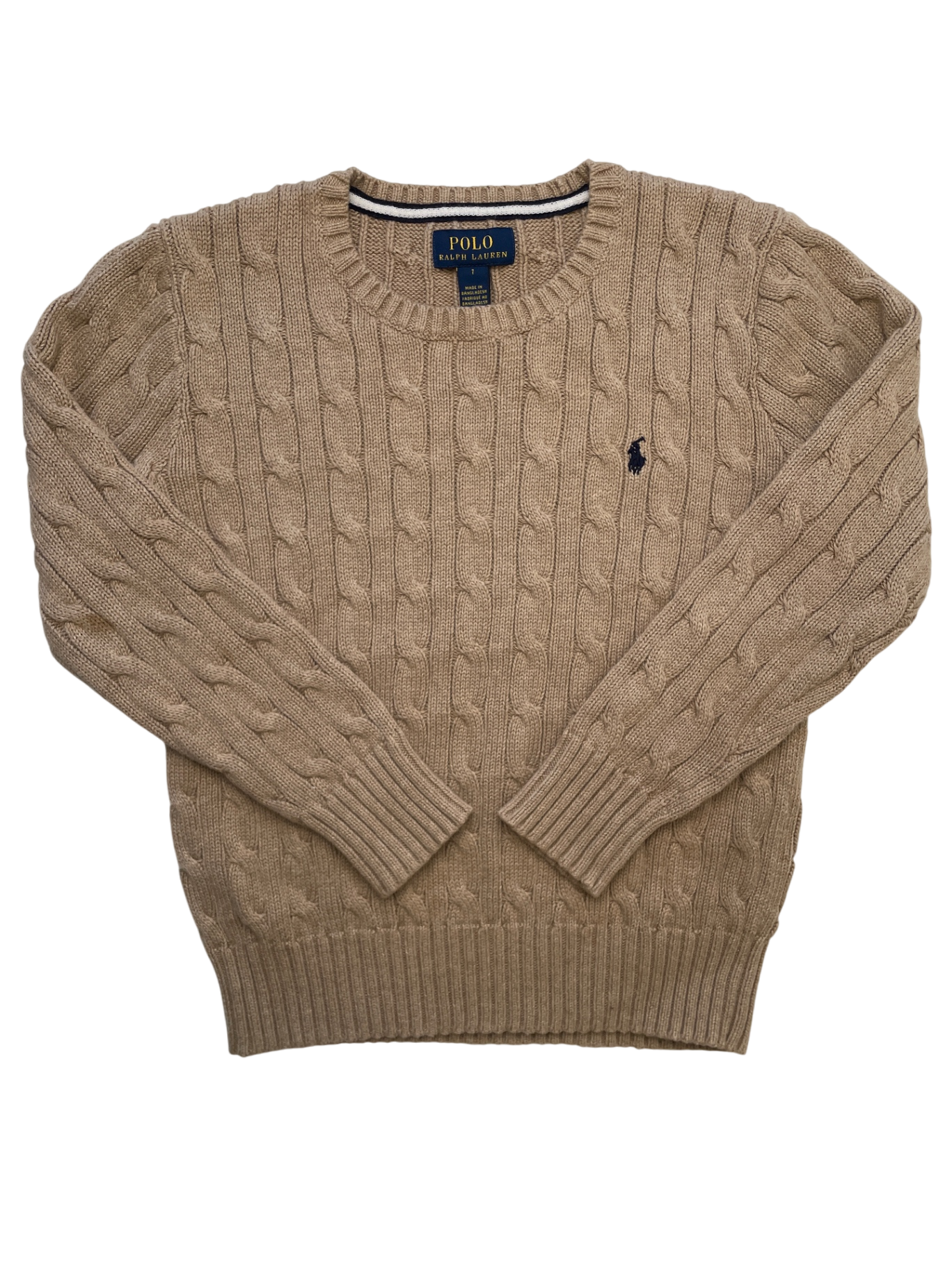 Polo Sweater - Brown Cable Knit | size 7
