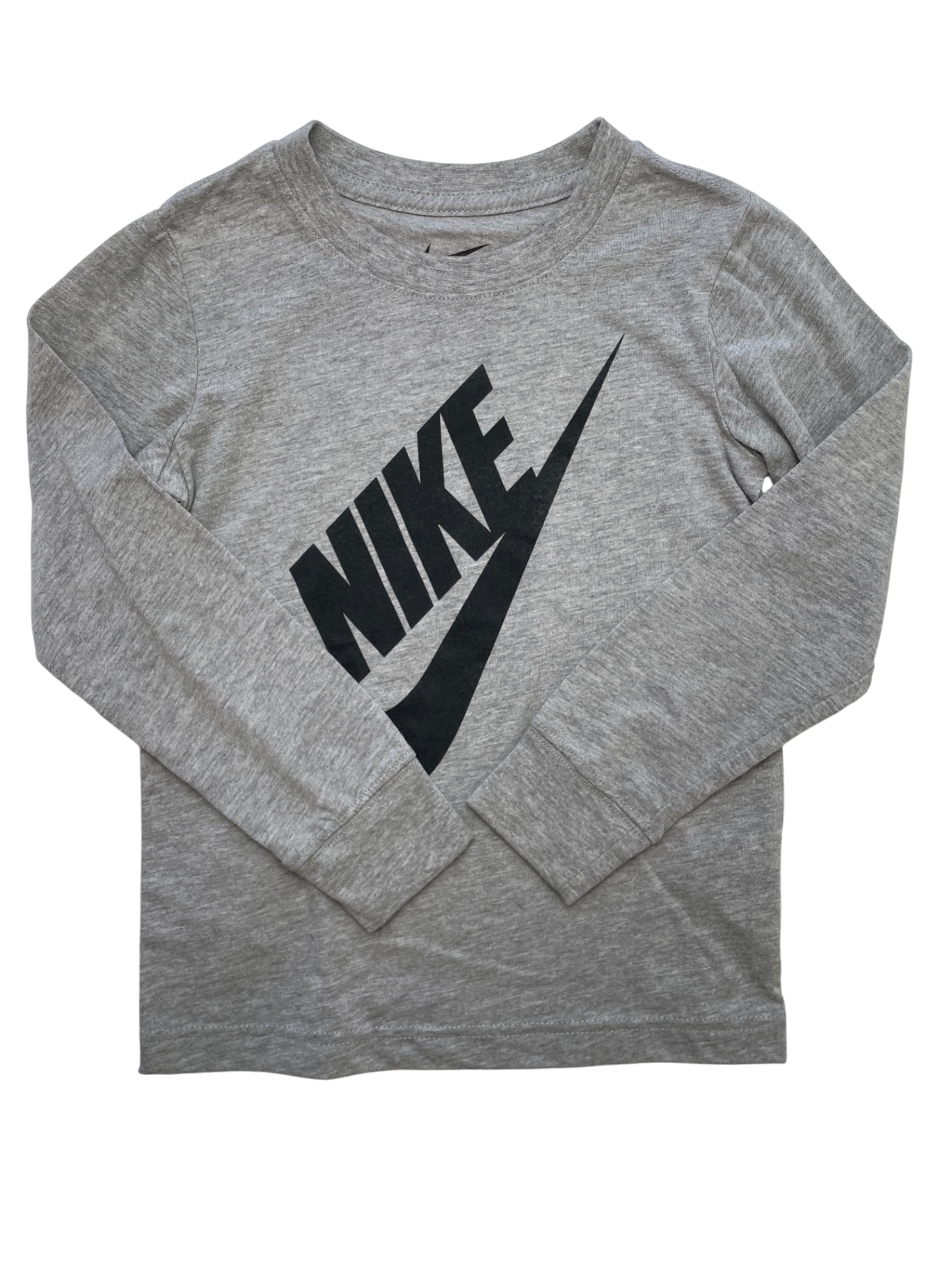 Nike Long Sleeve T-Shirt - Gray Black Logo | size 6