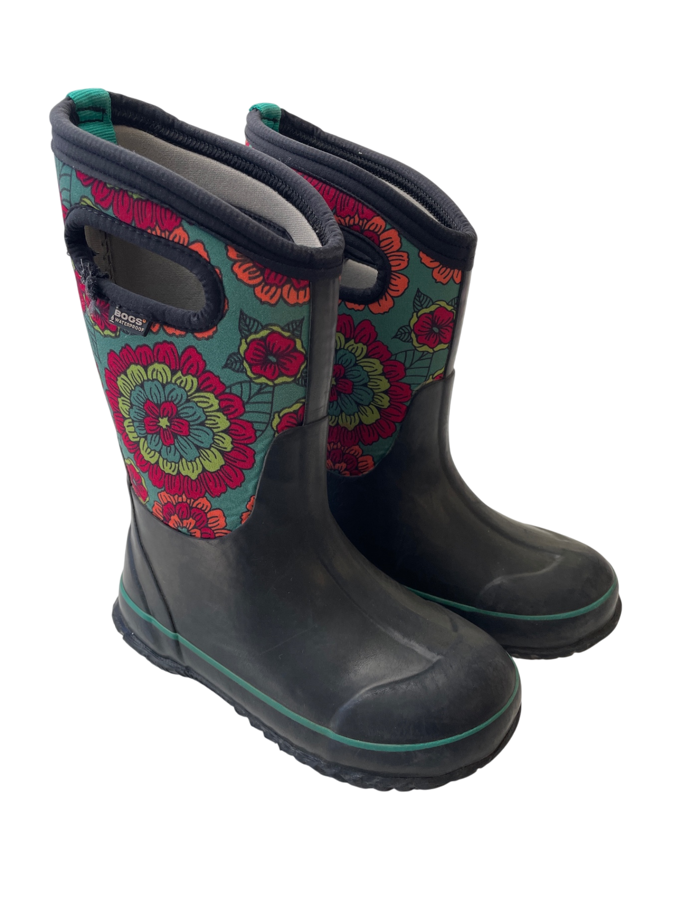 Bogs Boots - Black Flower Rain Boots | size 13
