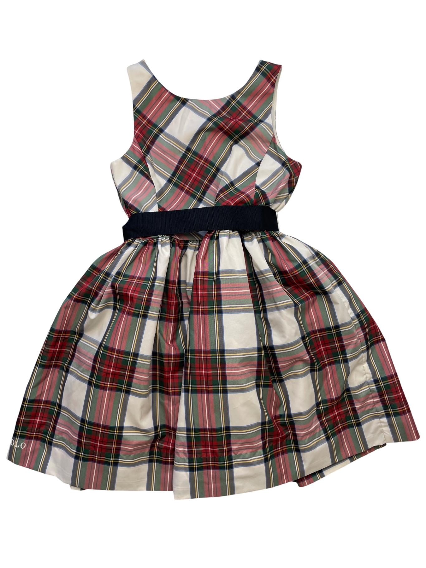 Polo Ralph Lauren Dress - Cream Plaid w/ Ribbon Belt | size 7
