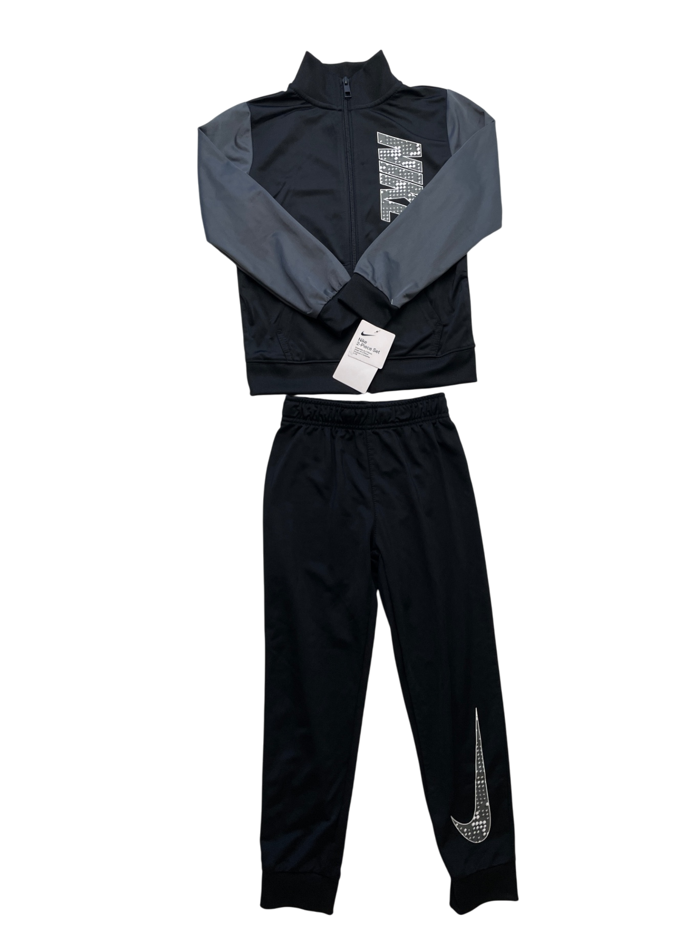 Nike 2 Piece Ensemble - Black Two Tone Logo Sweatsuit | size 7