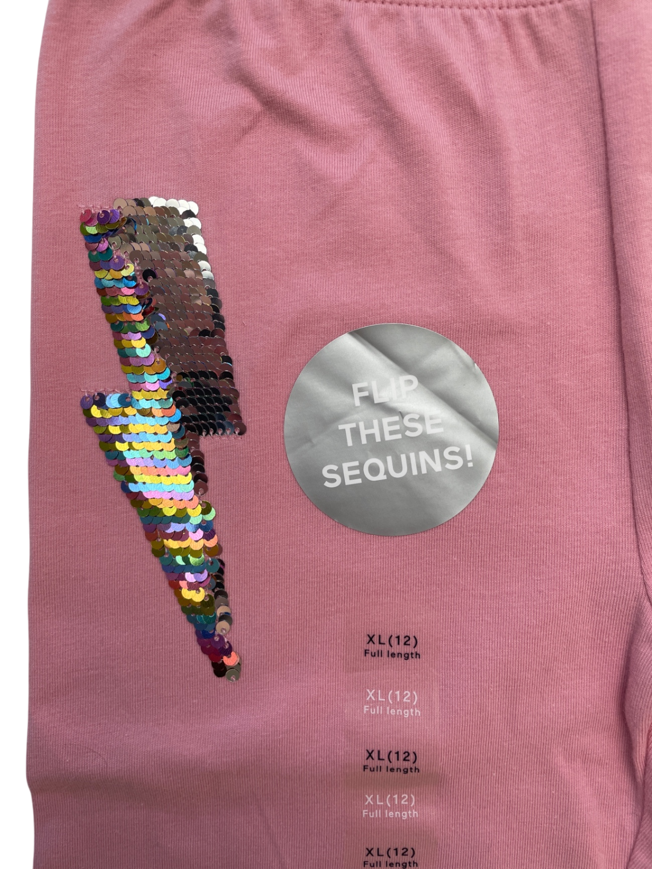 GapKids Leggings - Pink Sequin Lightning Bolt | size 12