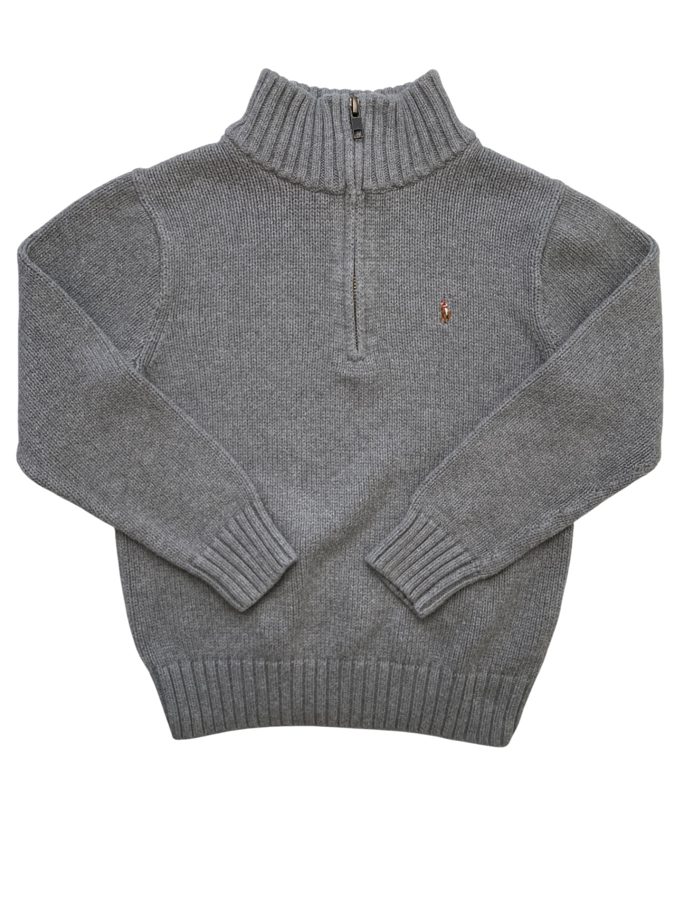 Polo Ralph Lauren Sweater - Gray Knit 1/4 Zip | size 7