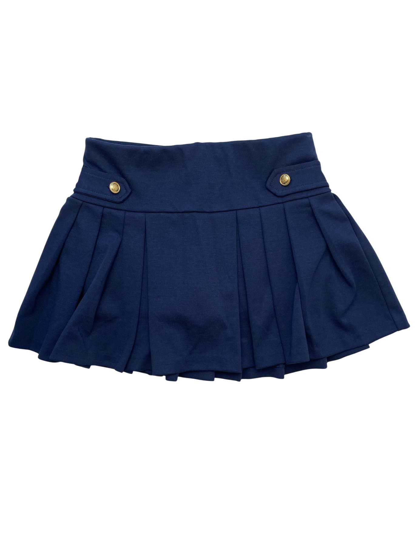 Polo Skirt - Navy Blue Pleated Jersey w/ Undershorts | size 7