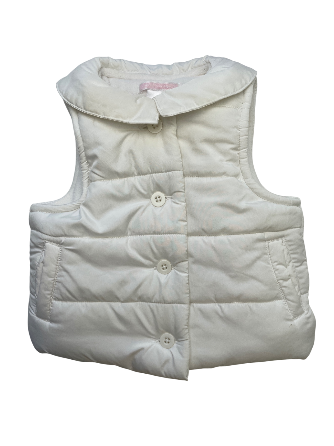 Janie and Jack Vest - White Puffer | size 6 - 12 Months