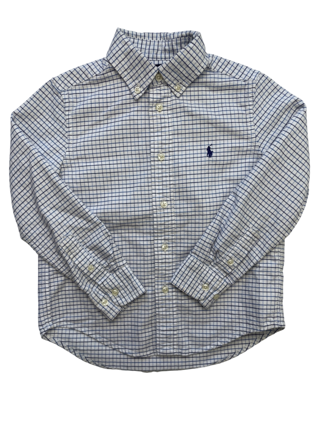 Ralph Lauren Shirt - White Tattersall Plaid Button Down | size 5T